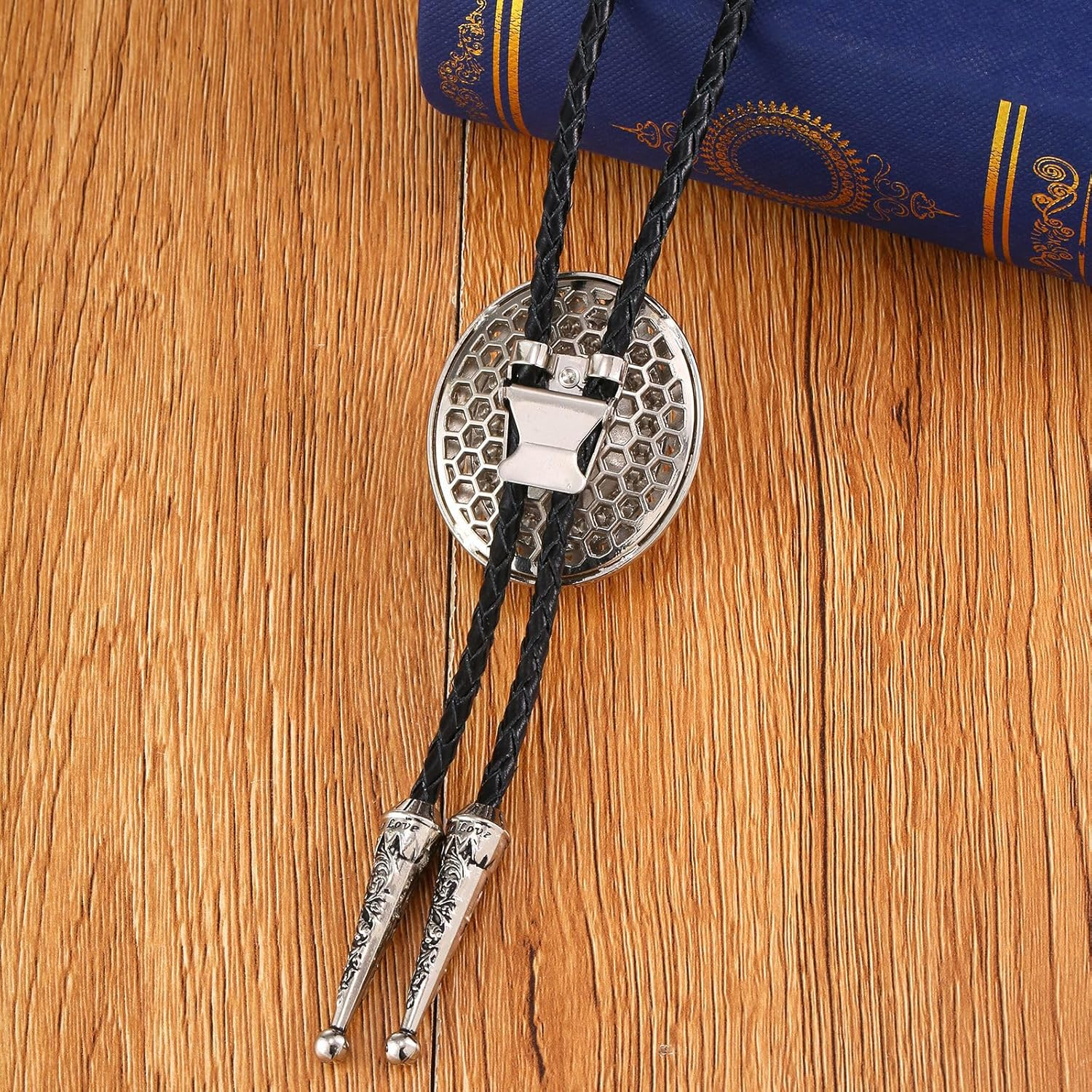 Doitby Western Bolo Tie Cowboy Bolo Ties Rhinestone Necklace Bola Tie for Men Women - Red image number 4