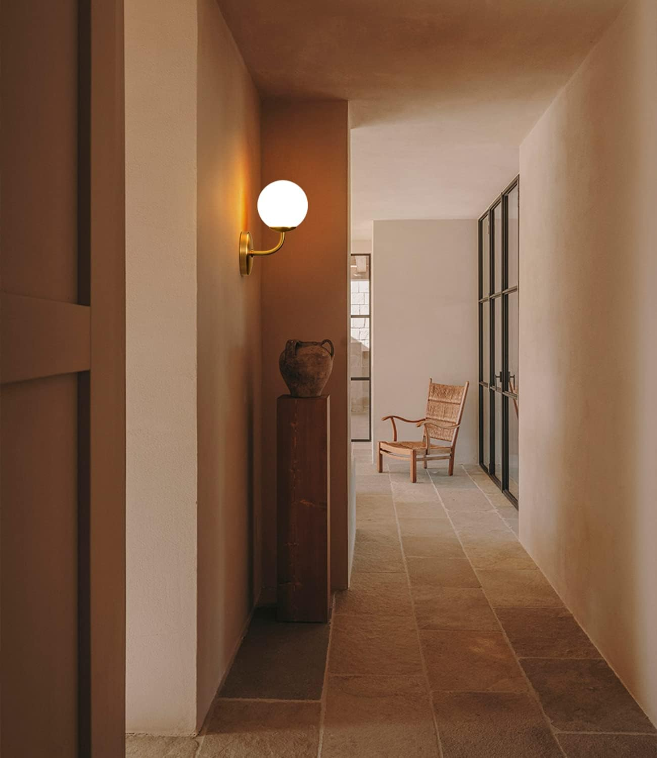 DAWALIGHT Globe Wall Light Bathroom Vanity Lights Mains Powered G9 5W 3000K Warm White LED Bathroom Wall Lamp Waterproof Wall Lighting Fixture for Living Room Bedroom Dining Room,Brass image number 5