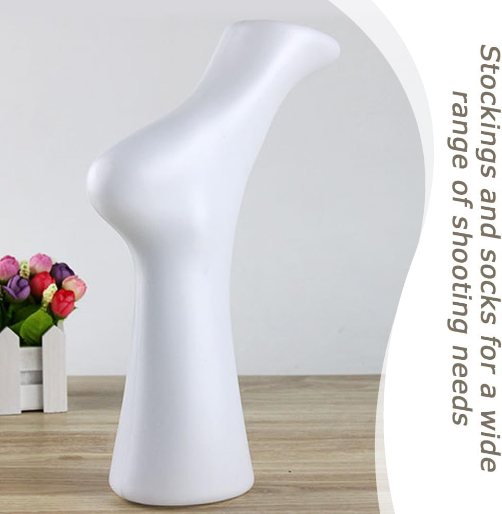MOTRAIN 2Pcs Women Female Feet Model, Plastic Mannequin Foot Model, Female Foot Socks Display Molds, Short Stocking Mannequin Display Shoes, Display Art Sketch, White image number 6