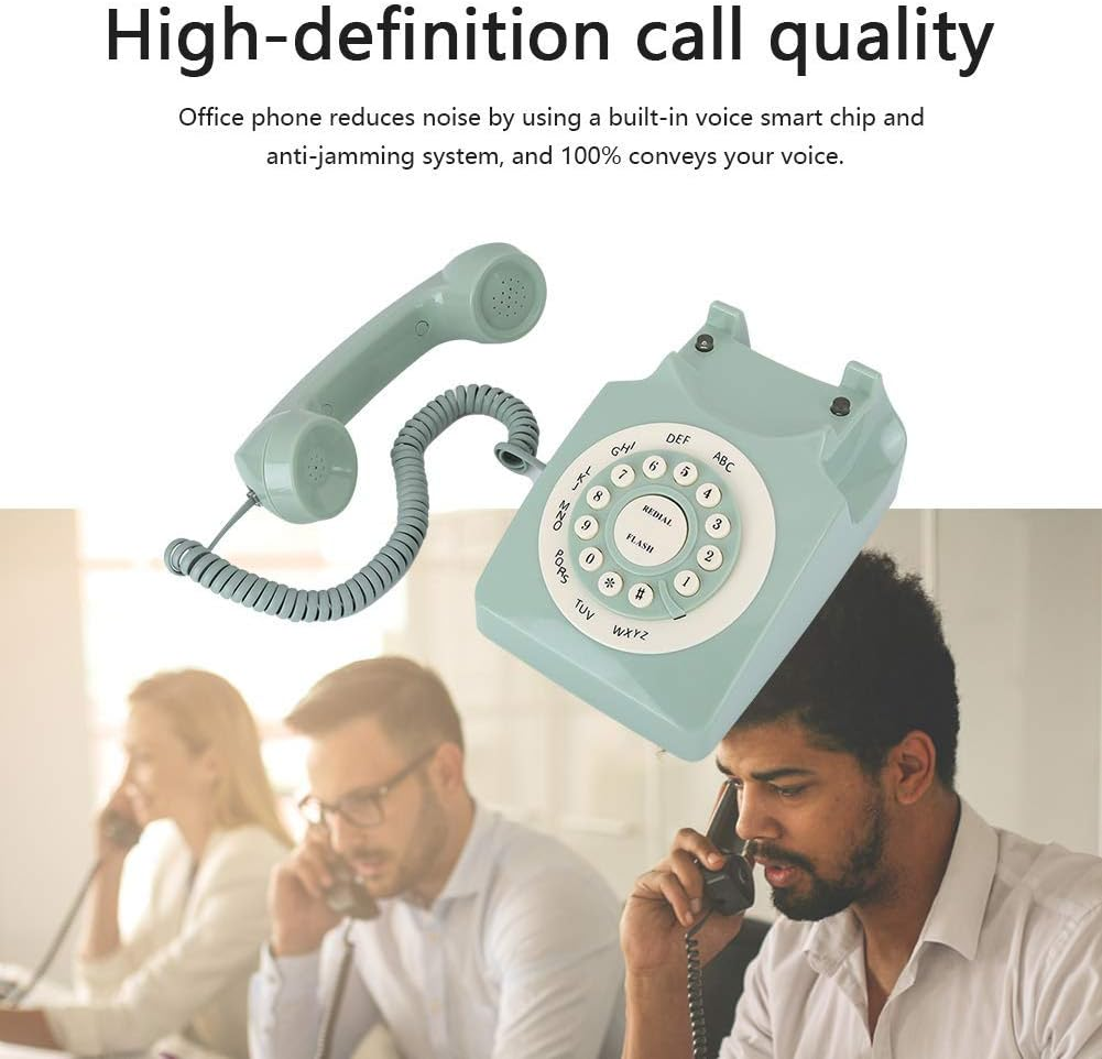 Rotary Retro Landline, European Style Vintage Landline Telephone for Home Decorative, Antique Phones with Big Buttons, Old Fashion Phone for Office Gifts image number 5