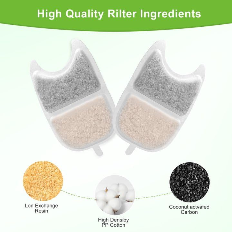 Cat Fountain Filter 12 Set, 12 Pieces Filter Cat Fountain and 24 Pieces Foam Filter Replacement Filter with Resin and Activated Carbon with for 4L Cat Fountain Wireless with Motion Sensor image number 5
