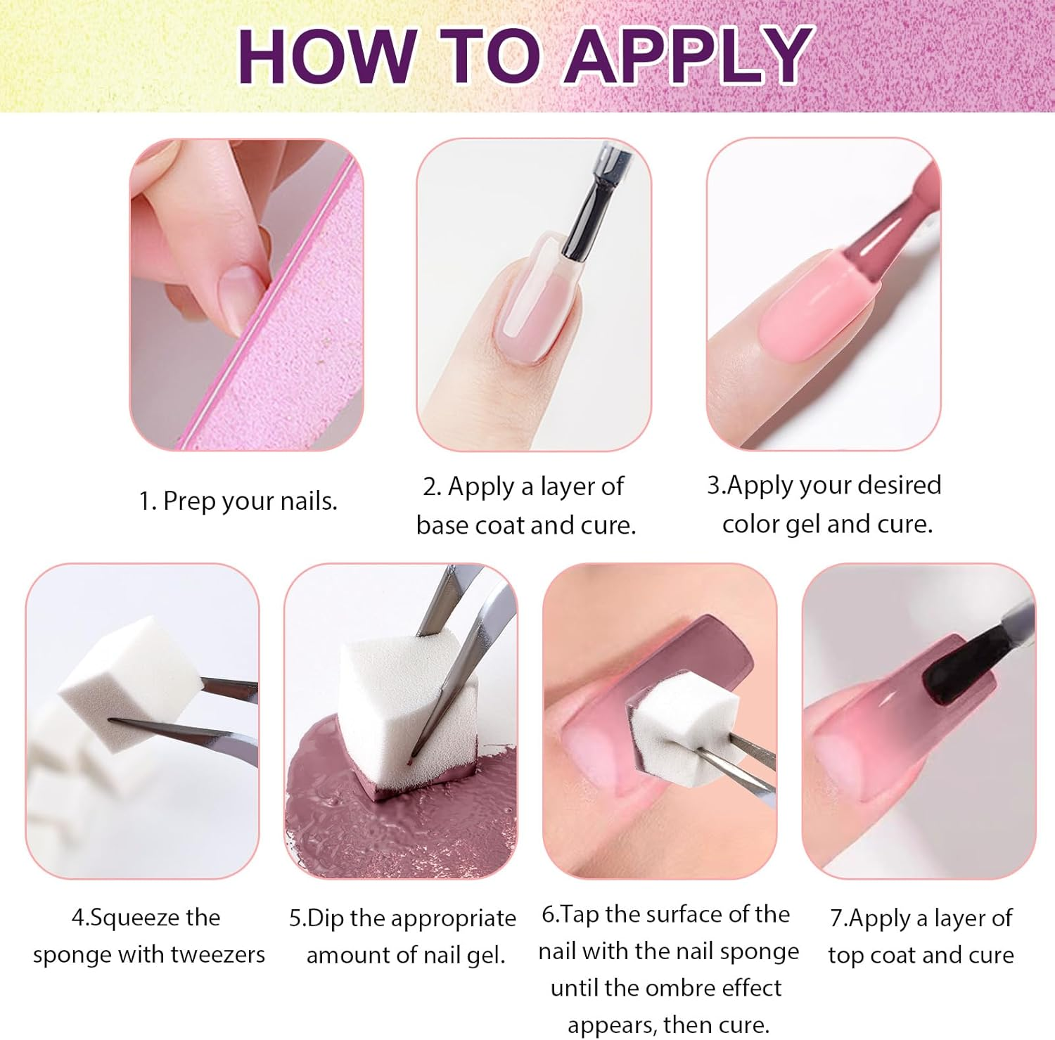 U-Shinein Gradient Painting Gel, 9 Colors Ombre Gel Nail Polish for Ombre Nails Aura Nails, French Manicure DIY Nail Art,Palette B