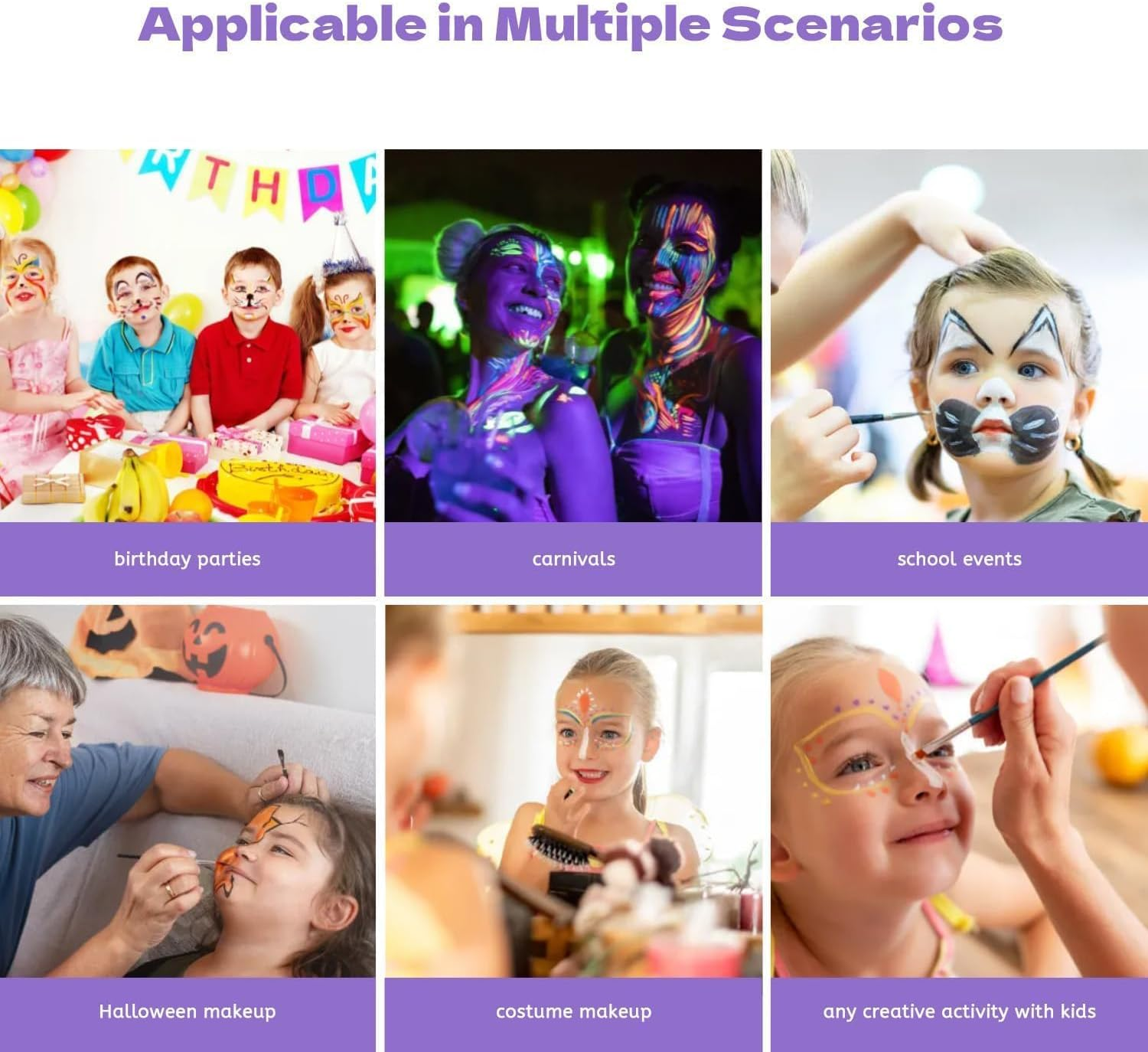 Professional Face Painting Kit (42 Color) for Kids Adults, Non Toxic Water Activated Face Paint Palette with Stencil One Stroke Split Cakes Palette Rainbow Flora Dolphin Unicorn Flame Body Paint image number 1