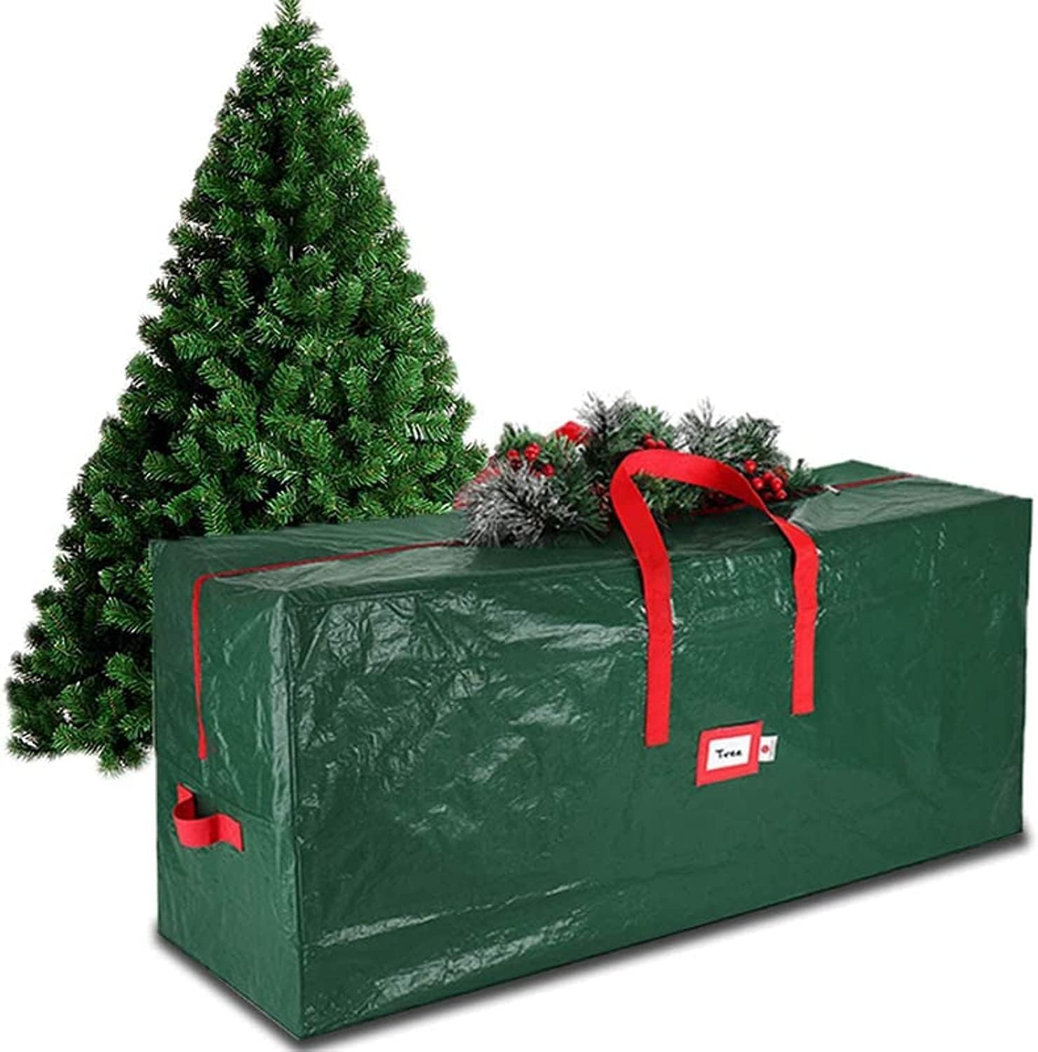 Mumoo Cat Large Green Christmas Tree Storage Bag for 9Ft Artificial Christmas Tree Portable Tote Bag Bug and Dust Proof Storage Bag （65&ldquo;&times;15&rdquo;&times;30&ldquo;）