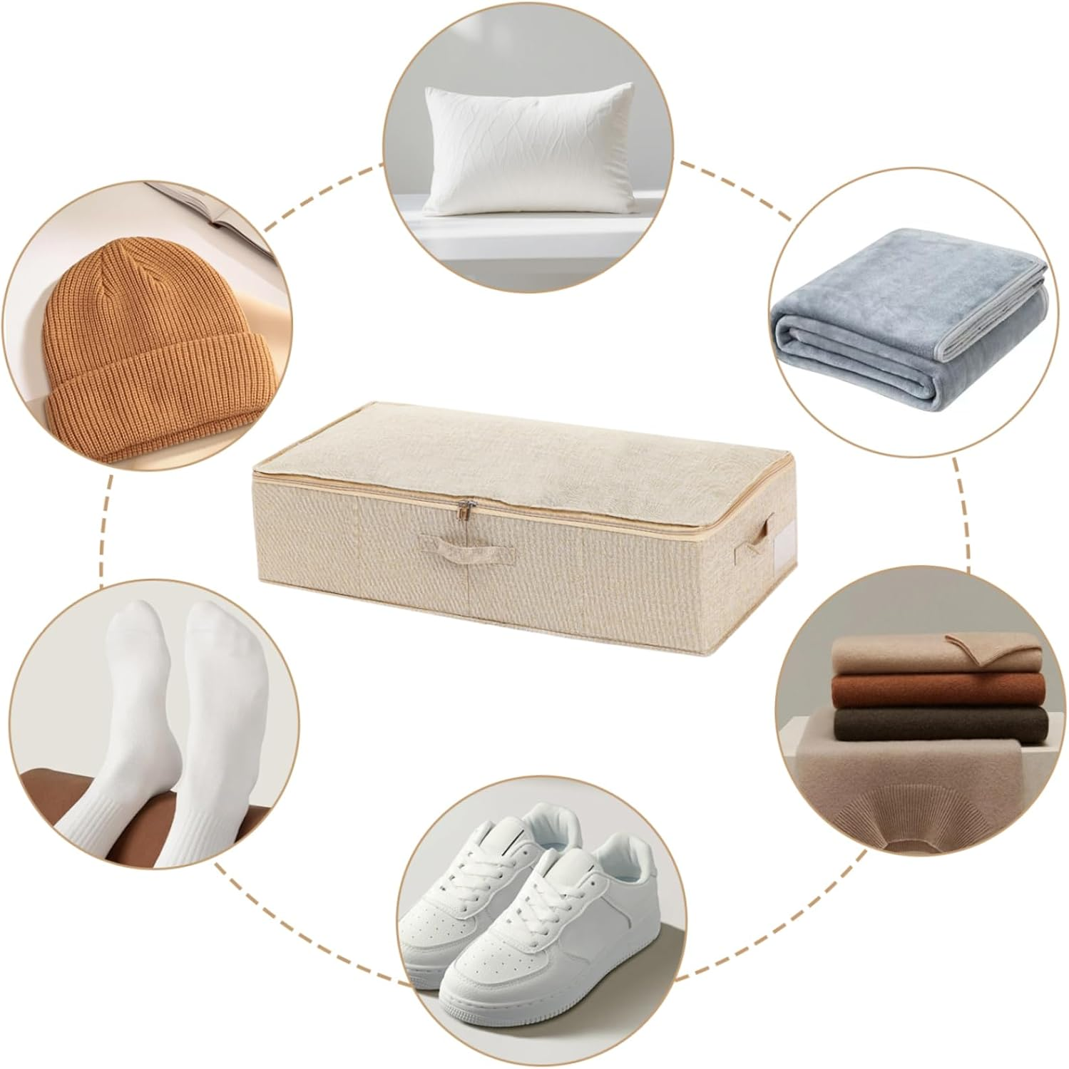 Wedding Dress Storage Box, 30X15X7 Dustproof Moisture Proof Foldable Wedding Keepsake Box with Handle and Zipper for under Bed Closet- image number 4