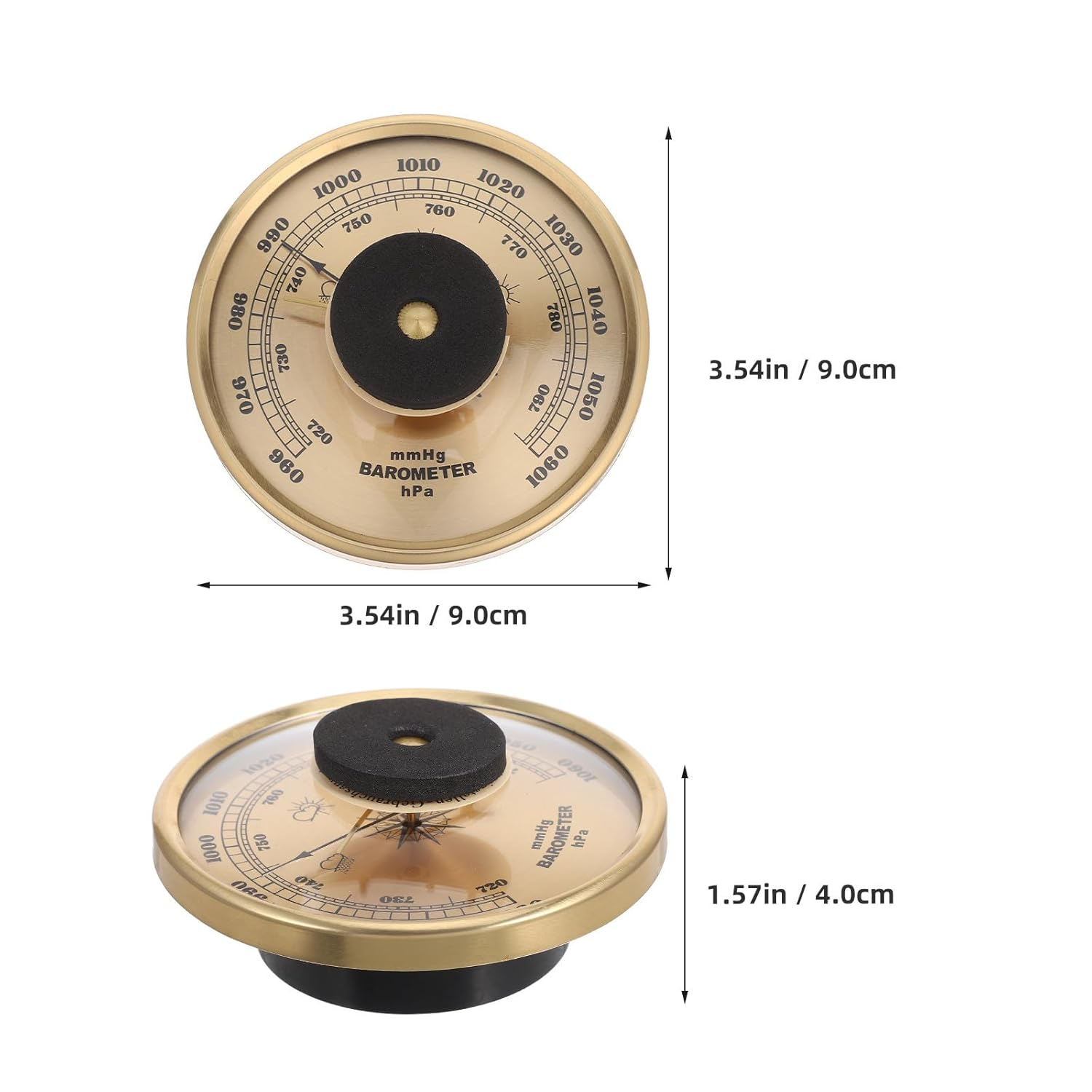 Homoyoyo Dial Type Barometer: Plastic 3-In-1 Indoor Barometer Thermometer Hygrometer 3.54 in Analog Weather Stations for Home Office Fishing Boat image number 5