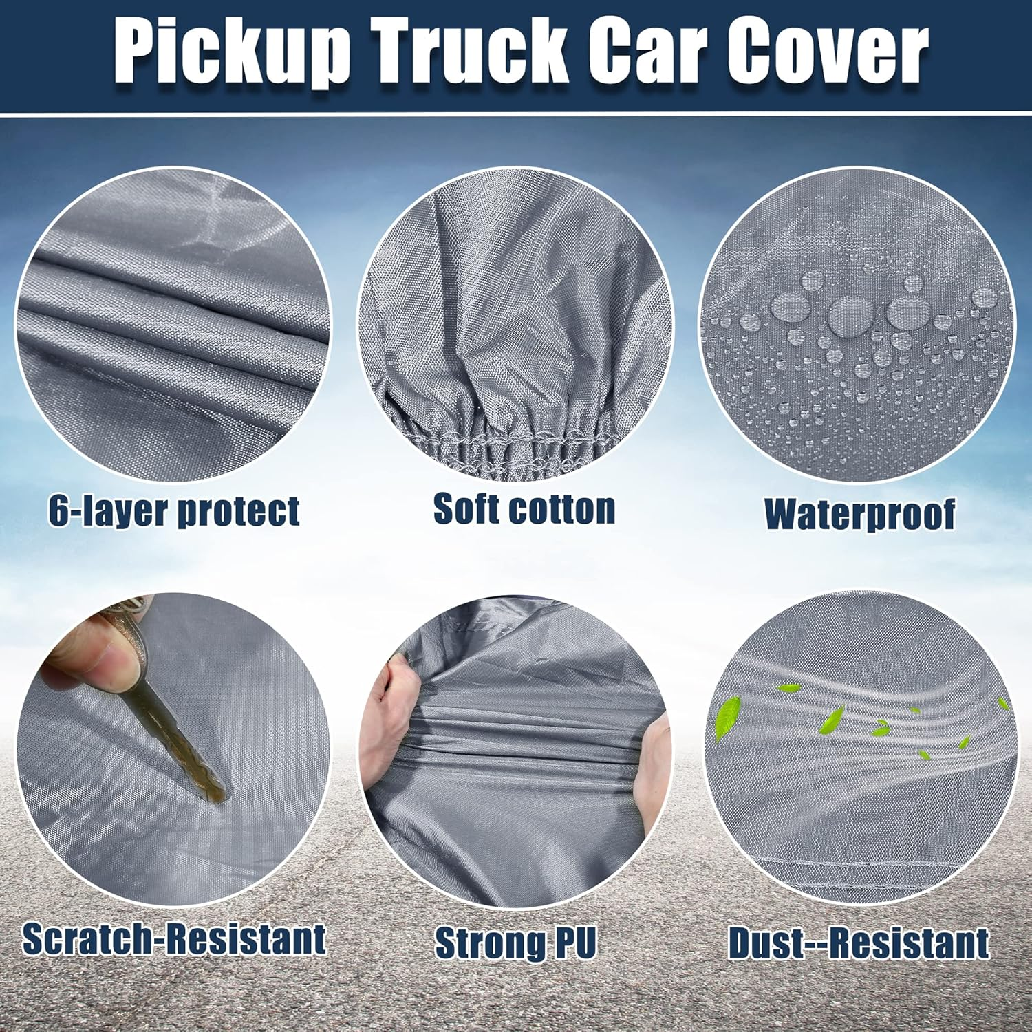 X AUTOHAUX SUV Car Cover Fit for Jeep Wrangler JK JL 2 Door 2007-2021 Outdoor Waterproof Sun Rain Dust Wind Snow Protection 210D Oxford Gray image number 2