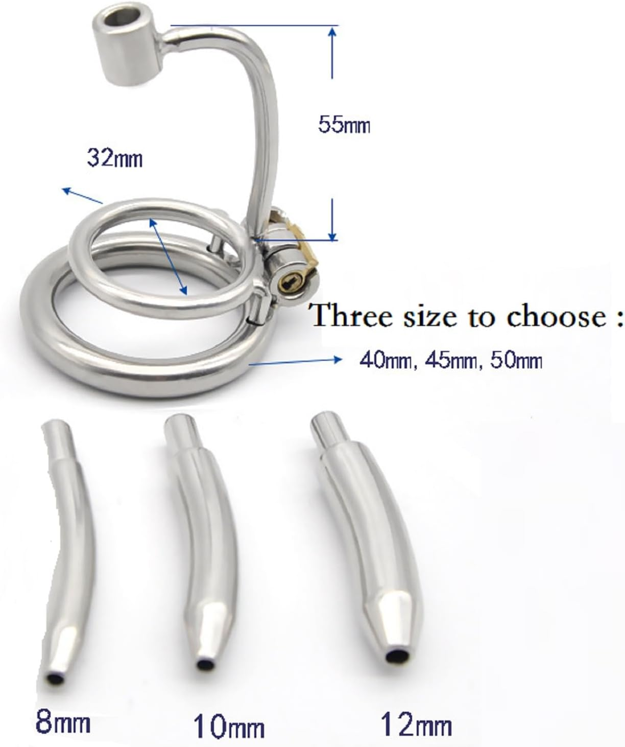 Male Chastity Cage Stainless Steel Chastity Lock with Breathable Design - Keep It Safe and Comfortable 50Mm image number 3