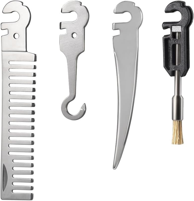 Roxon FT08 Build Your Own Multitool Accessory for Flex Multitool (4 Pcs a Set Included Comb, Marlin Spike, Mini Brush, Hook) Good for Outdoor & Camping image number 1