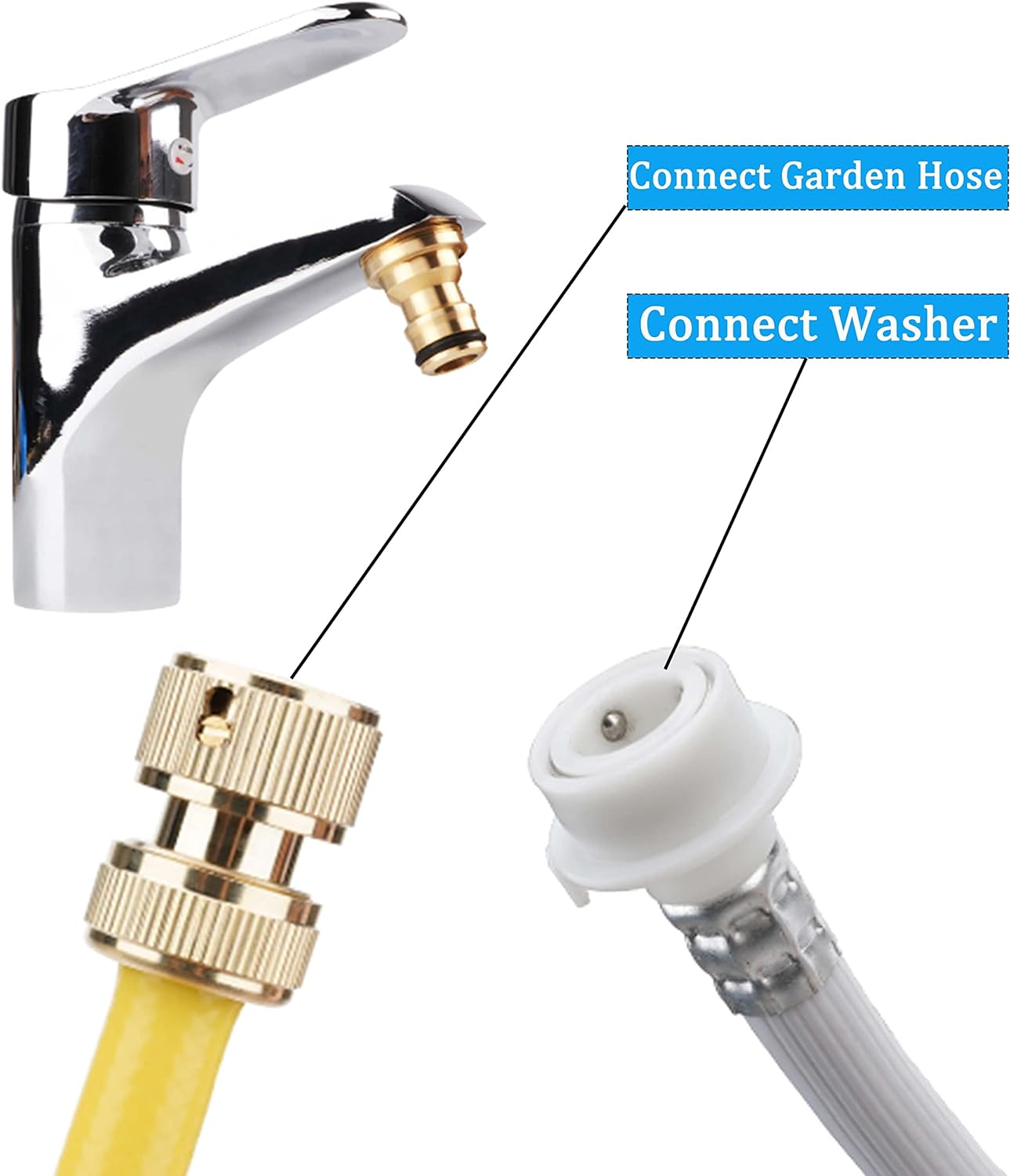 Brass Garden Quick Hose Adapter (1/2" Outer Male Head), Garden Hose Connector for Lawn& Garden,Washing Cars,Watering Plants (1) image number 4