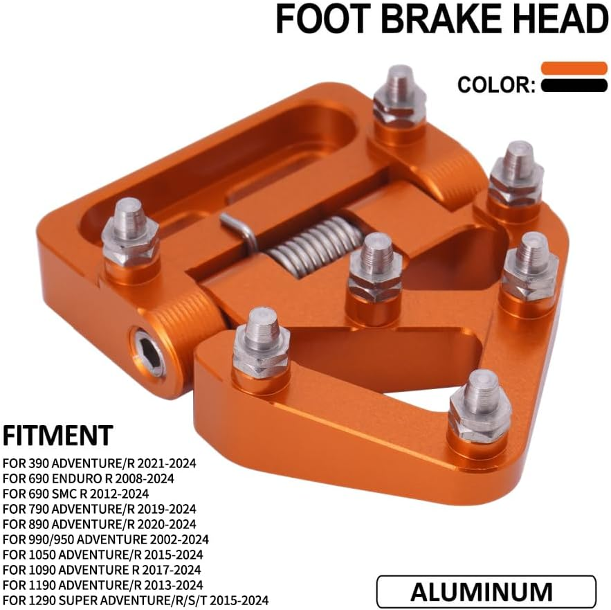 IUVWISN Motorcycle Folding Brake Pedal Tip CNC for 690 Enduro R/SMC R 790 890 950 990 1050 1090 1190 1290 Adventure R/S/T Orange image number 5