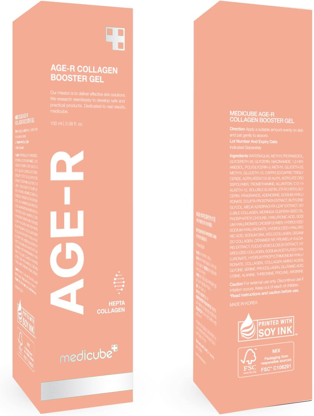 Medicube Age-R Collagen Booster Gel Serum for Skin Care Devices - Filled with Collagen Radiance Capsules - Visible Skin Elasticity and Moisturizing Care - Hypoallergenic Korean Skin Care image number 2