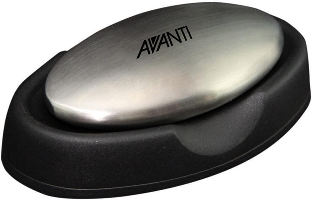 Avanti Stainless Steel Soap with Plastic Tray, Black/Silver