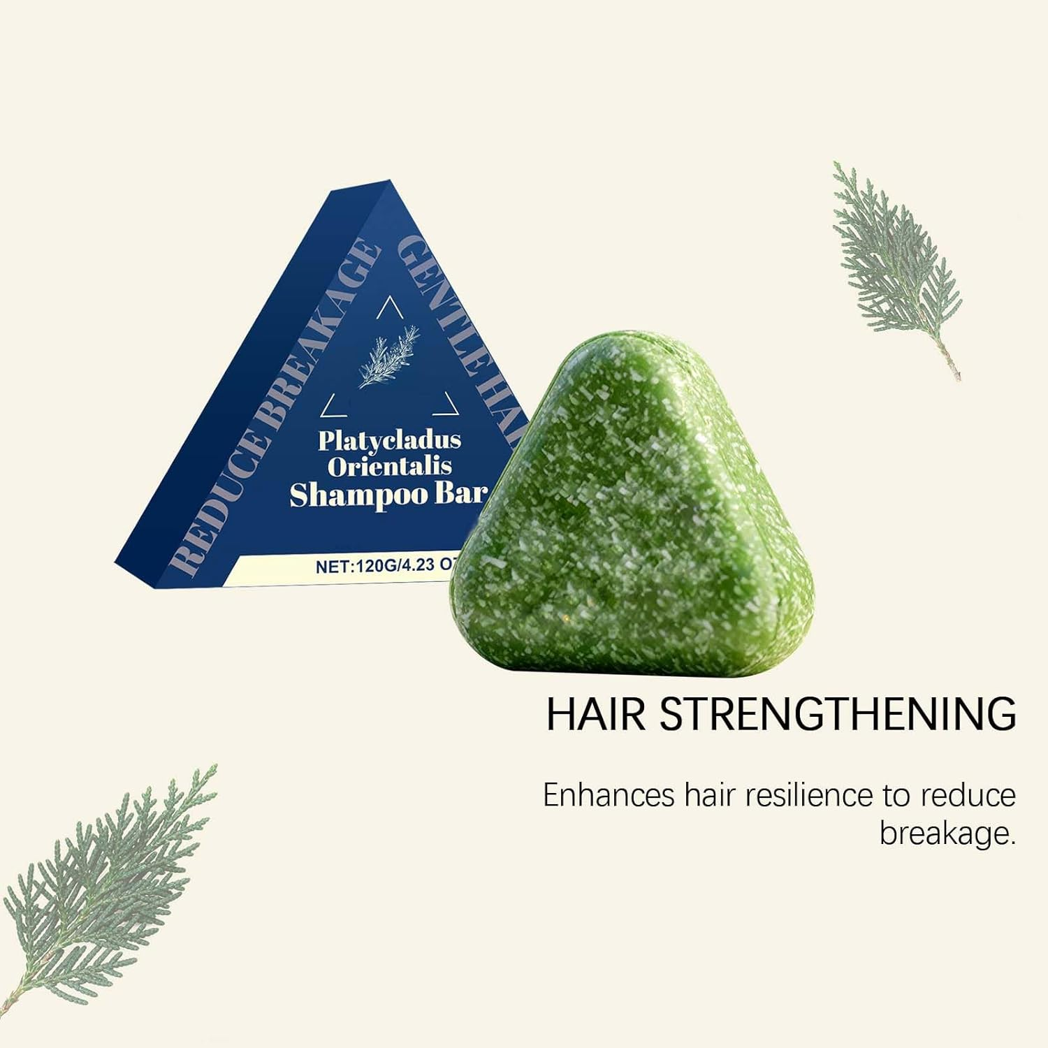 Thuja Leaf Nourishing Shampoo Bar - Deep Cleansing Scalp, Reduces Frizz, Smooths & Strengthens Hair, Infused with Usman Herb, Ginseng, Travel-Friendly Long-Lasting Solid Hair Soap, (5PCS) - 2Pcs image number 5