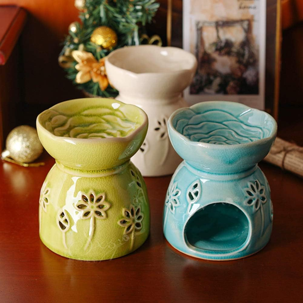 Sculpture Statue Antiques Collectables，Ceramic Tea Light Holder/Wax Melt Warmer, Great Essential Oil Burner Aromatherapy Diffuser for Living Room, Balcony, Spa Yaga Meditation,C (Color : B) image number 3