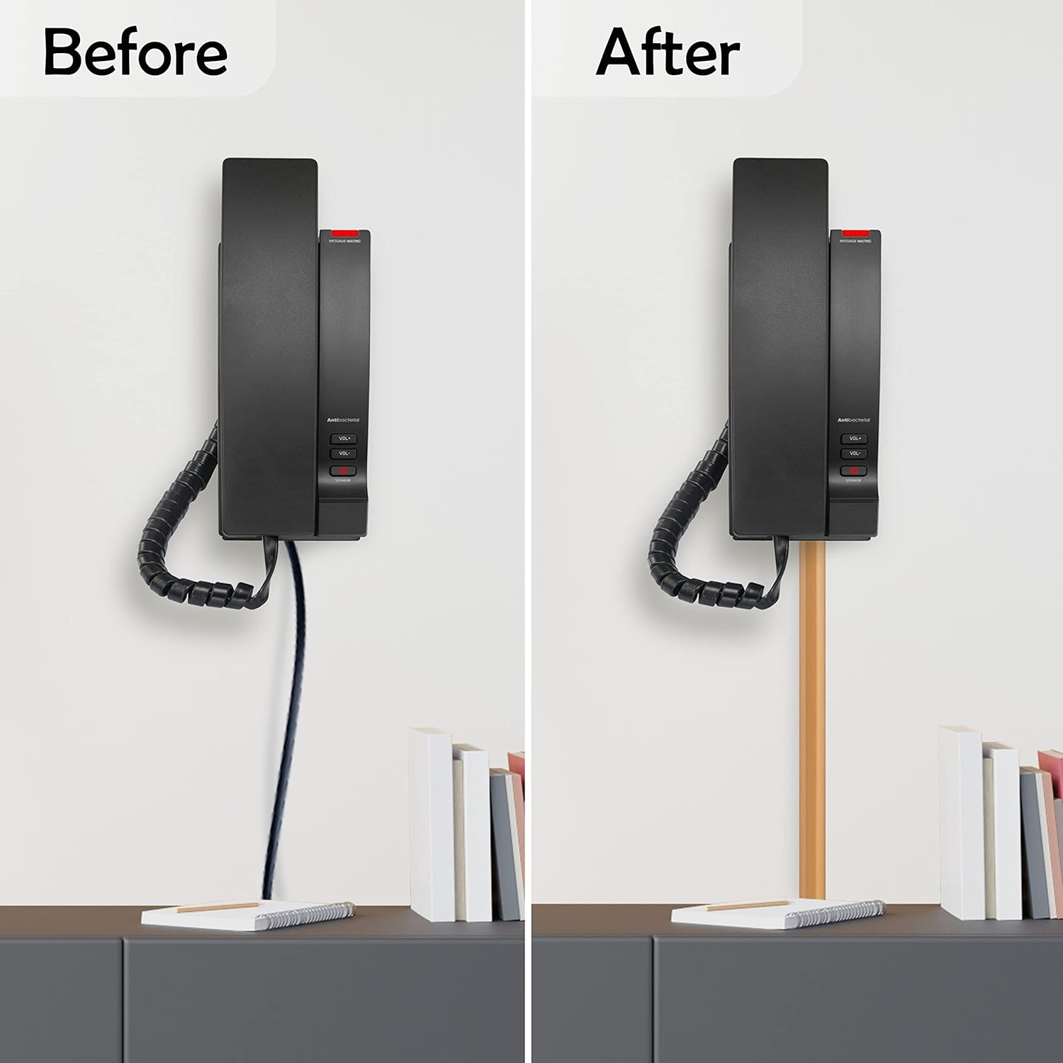 Rubber Bond TV Cord Hider Cable Protector - Strong Self Adhesive Wall Cord Cover Cable Hider - Low Profile Cable Management Wall Cord Concealer Cable Raceway - Brown - 1-2 Cord - 6 Feet image number 2