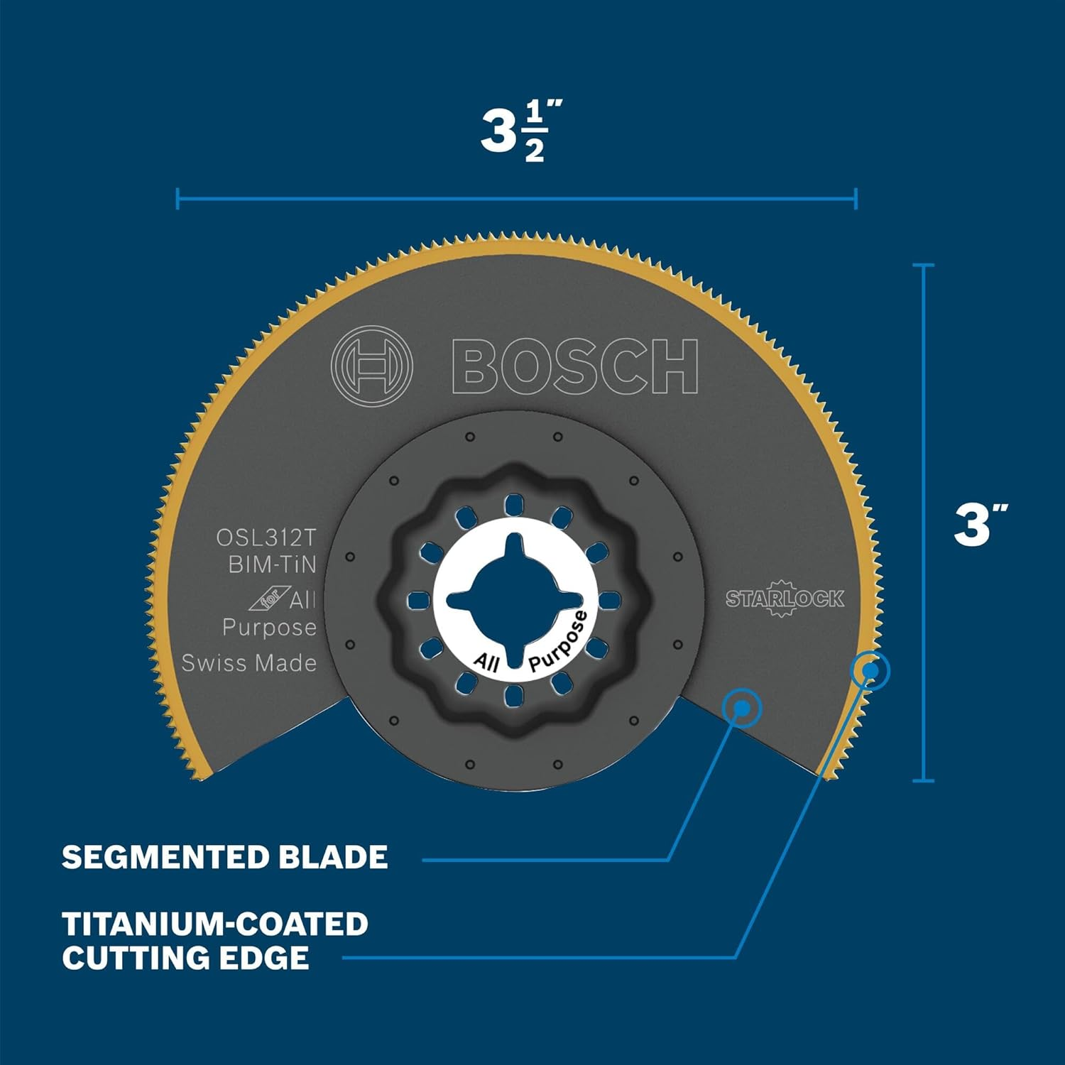 Bosch OSL312T Starlock Titanium Bi-Metal Segmented Saw Blade, 3-1/2" image number 4