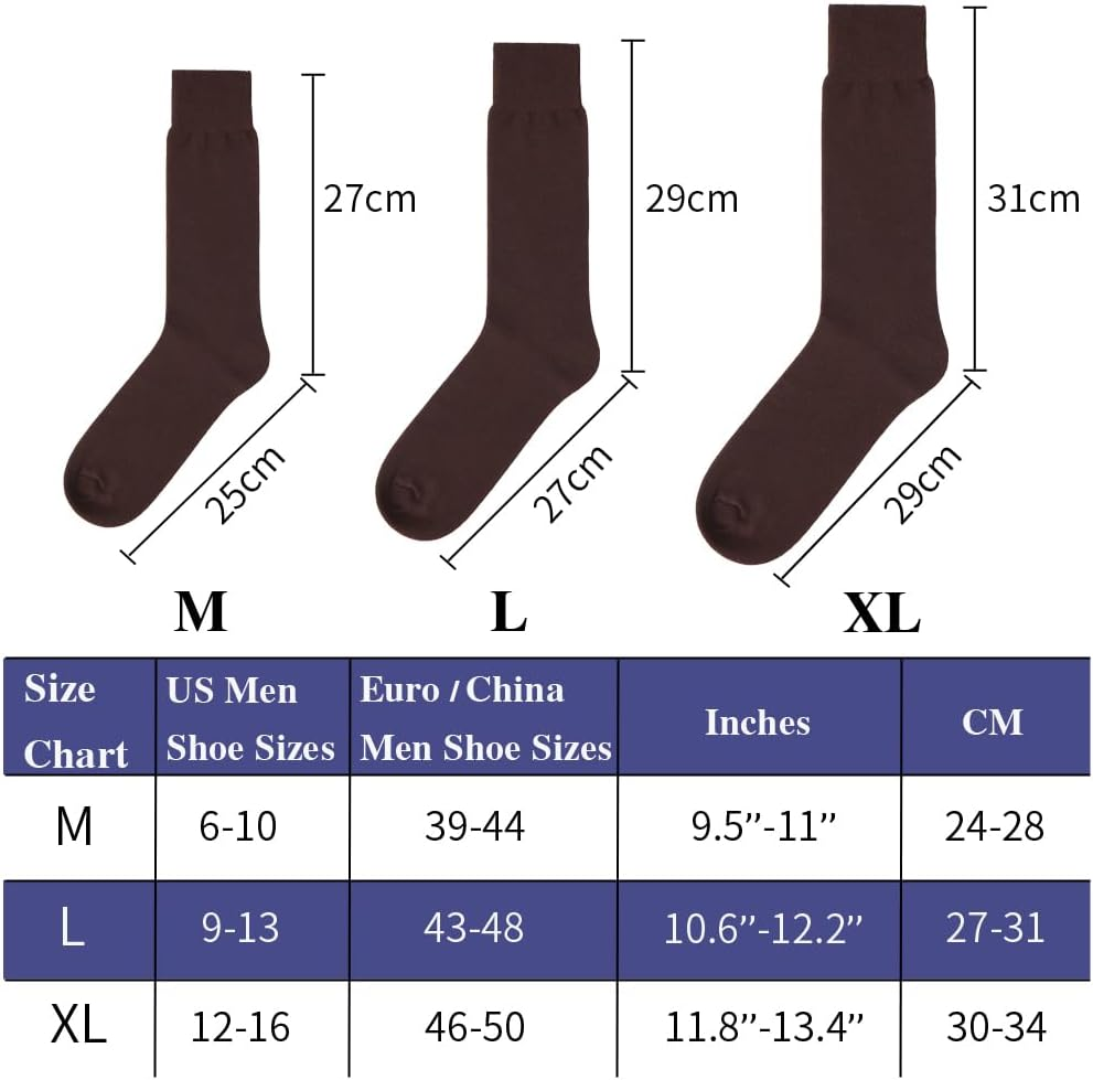 5 Pairs Mens Dress Socks Comfortable Cotton Crew Sock Calf High Breathable Formal Socks with Gift Box image number 5