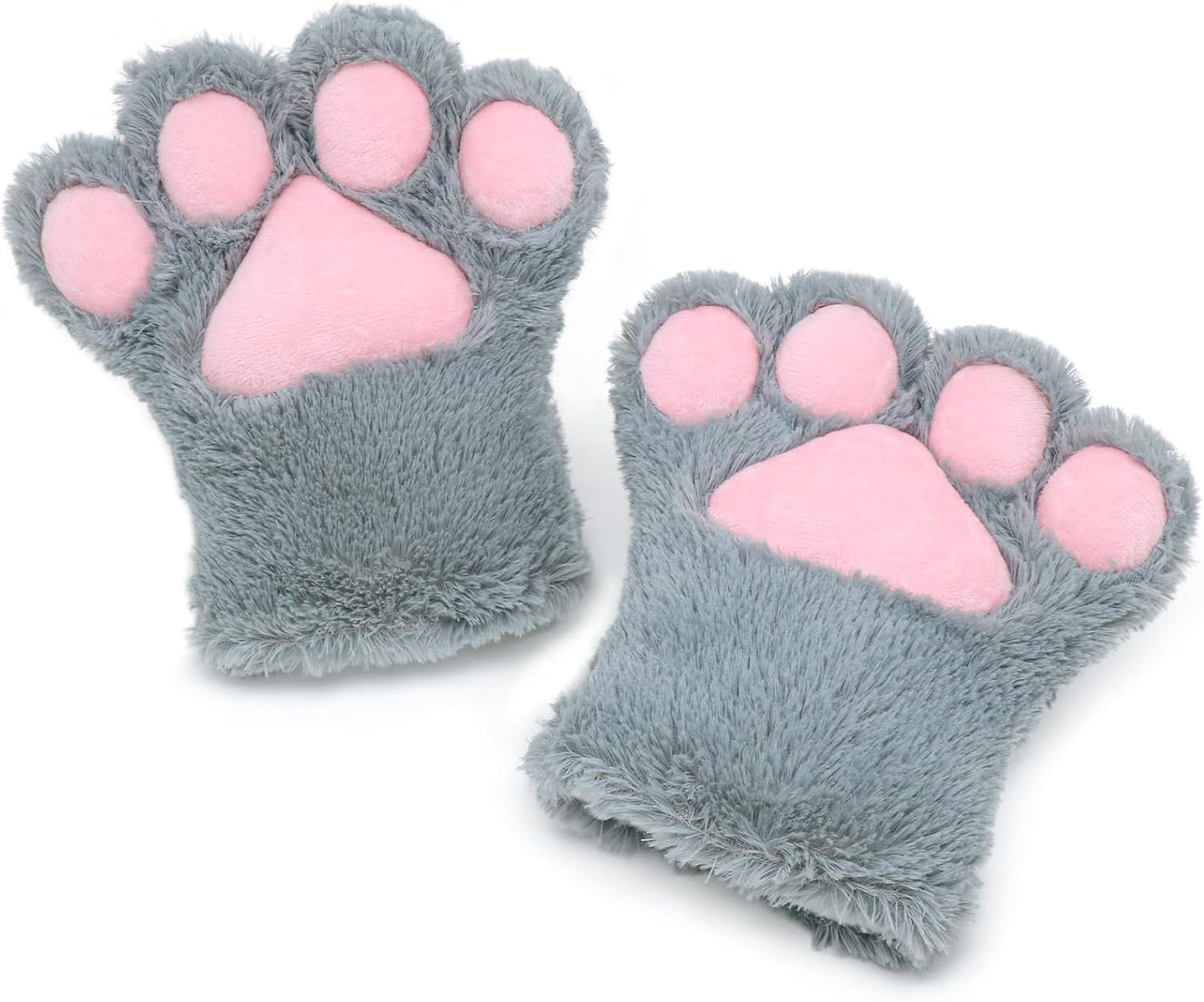 Cosplay Animal Fluffy Cat Fursuit Paws Claws Gloves Costume Accessories for Adults