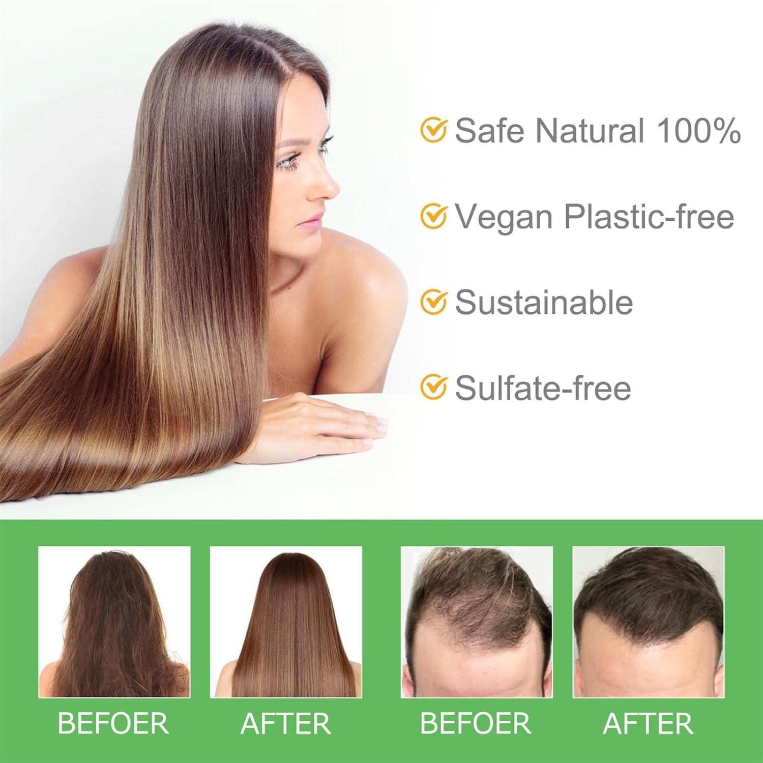 4 Pcs Hair Shampoo Bar | Natural Shampoo Bar with Nourishing Rice Water Formula - Moisturizing Hair Shampoo Soap Hair Care for Hair Thickening, Ph Balance M/B image number 4