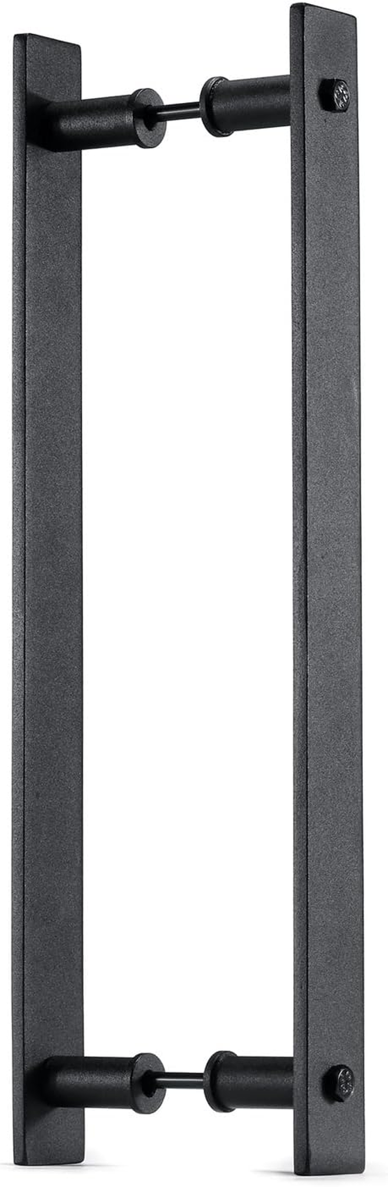 Toprema 14" Steel Rustic Black Sliding Barn Door Handle Pull Wood Door Two-Sided Flat Bar-To-Bar Handles Hardware image number 3