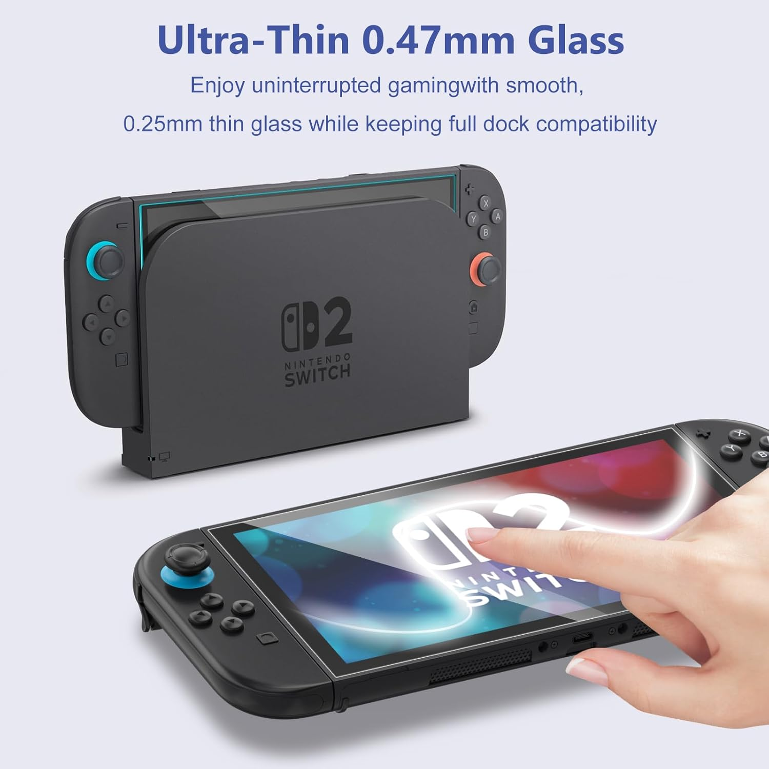 Leonids 3 Pack Screen Protectors for Nintendo Switch 2 7.9-Inch 2025, HD Tempered Glass Screen Protectors with Alignment Frame for Switch 2 (3 Pack)