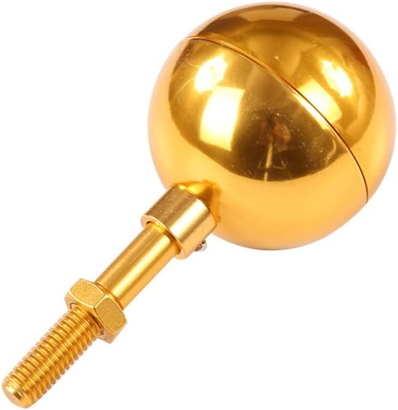 Flag Pole Ball Ornament with Aluminum Anodized Finish Weather Resistant Replacement for Standard Flag Poles (Light Gold, 3")
