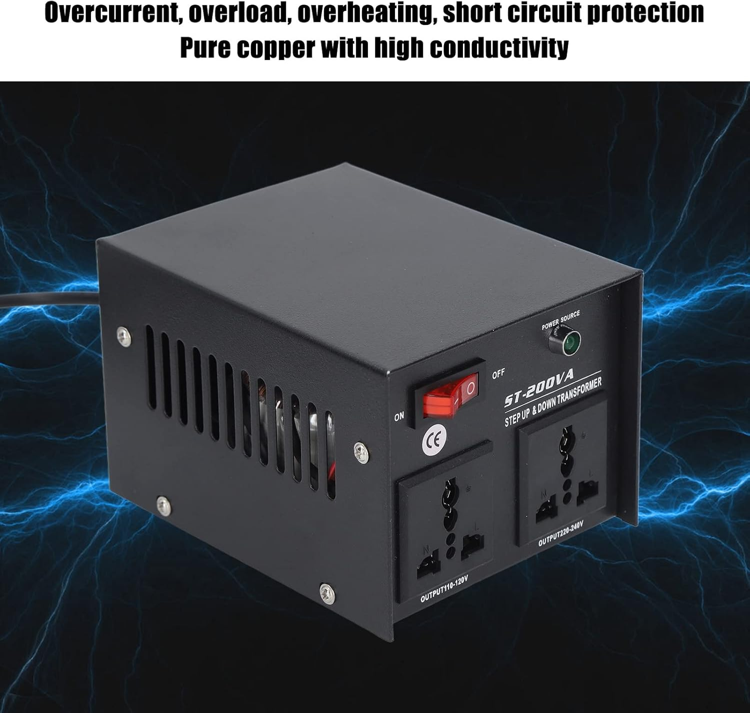 Voltage Transformer, Compact Watt Voltage Converter, Circuit Breaker Voltage Converter Transformer for Hair Dryer, Juicer, Rice Cooker, from To, To image number 4