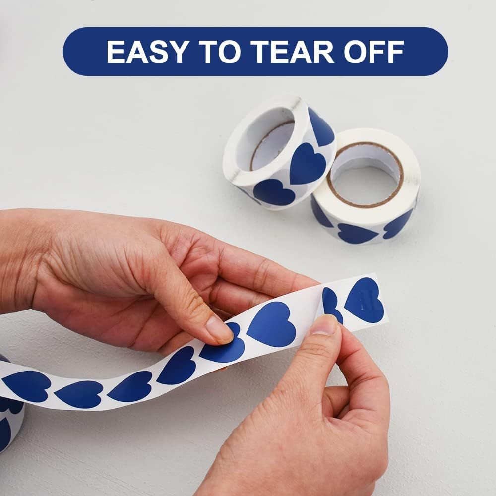 1500 Labels Blue Heart Stickers 1 Inch Heart Coding Shape Paper Labels for Wedding Anniversaries Invitation Envelopes Cute Decals for Water Bottle Packaging(3 Pcs/500 per Roll) - Light Purple image number 5