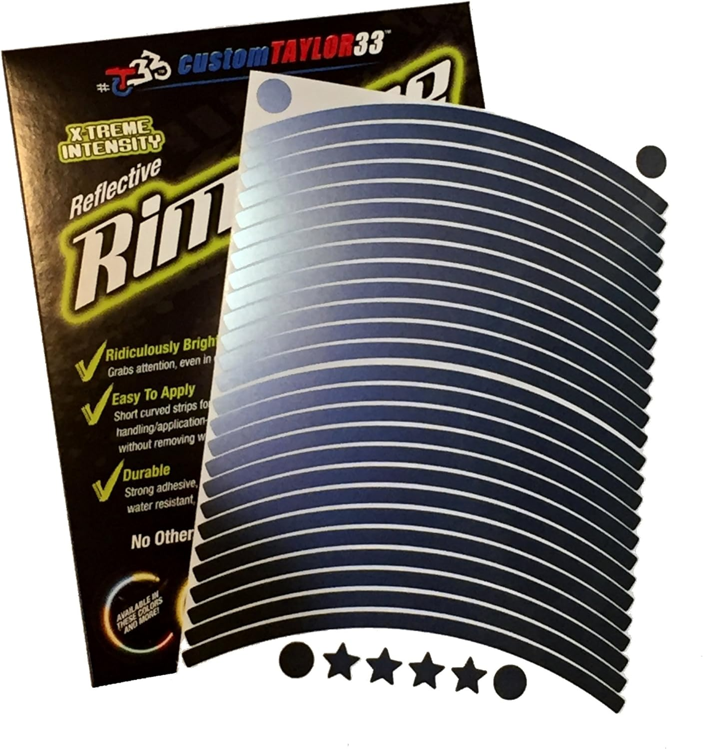 Customtaylor33 (All Vehicles Black Engineering Grade Reflective Copyrighted Safety Rim Tapes (Must Select Your Rim Size), 16"/19" (Combination Rim Size) image number 3