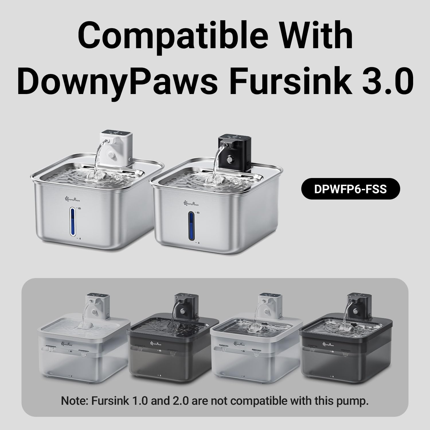 Downypaws Cat Fountain Pump for DPWFP6, White - White image number 3