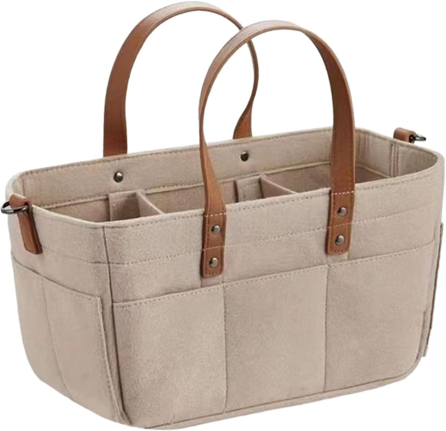 Large Capacity Baby Diaper Caddy Organizer, Nursery Storage Bin, Diaper Caddy Organizer with Multiple Compartments Handles, Portable Large Baby Basket, Nursery Baby Organizer for Travel