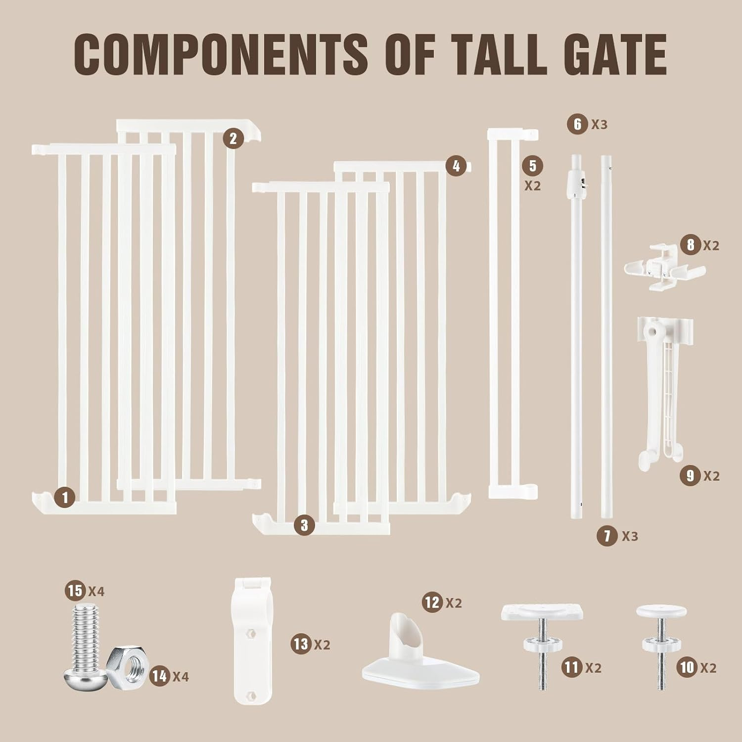 Pet Scene 185CM Tall Retractable Safety Gate Pet Dog Cat Extra Tall with 3-Position Width Adjustment Pet Fence Enclosure Guard Security Barrier Fencing for Stairs Doorway Kitchen image number 1