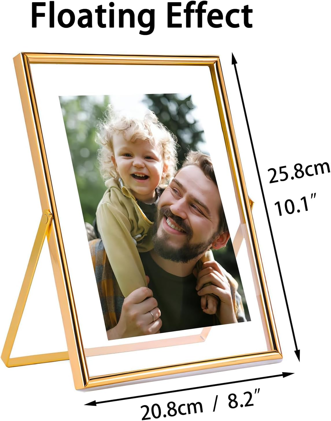 10 Inch Tabletop Metal & Glass Photo Frame - Exclusively for Desktop Display, Fits 8X10" Photos (&le;20.3X25.4Cm), Perfect for Family, Couples, Pets & Multi-Generational Memories (Gold) image number 6