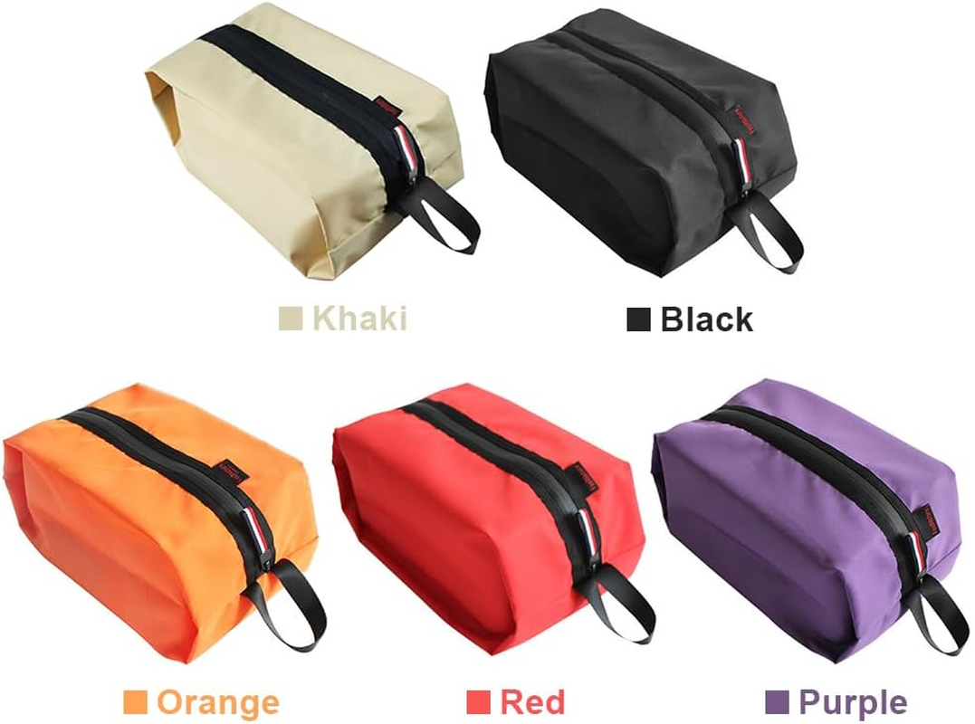 Travel Shoe Bag for Men and Women Water-Resistant Shoe Storage Organizer with Zipper Closure - Black image number 5