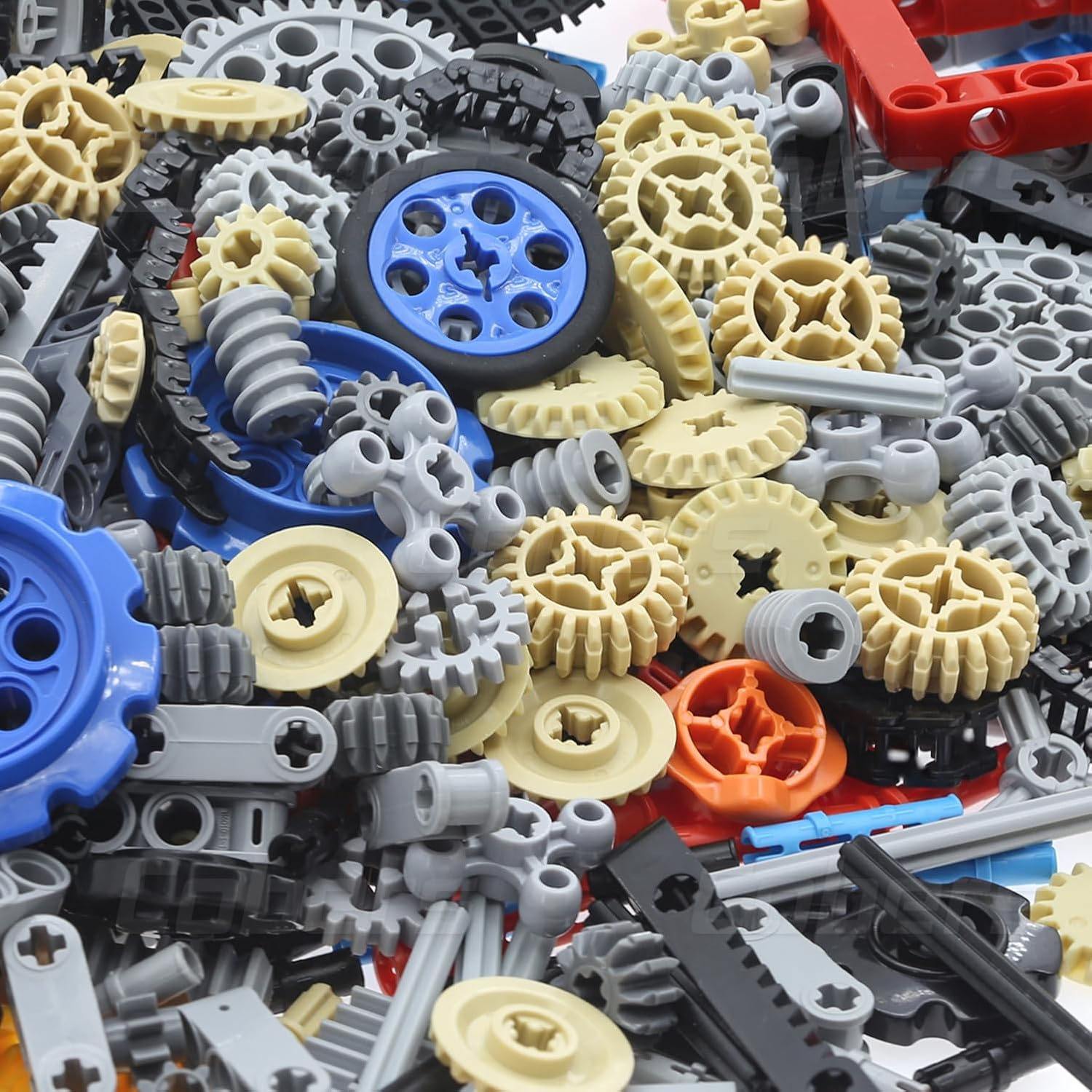 Technic-Parts Gears-Axles-Sets 852 Pcs Connectors-Wheels-Pins-Beams Universal-Joints-Chain-Tracks-Tires-Shock-Absorbers Compatible with Major Brand Building Block Cars and Motors image number 4