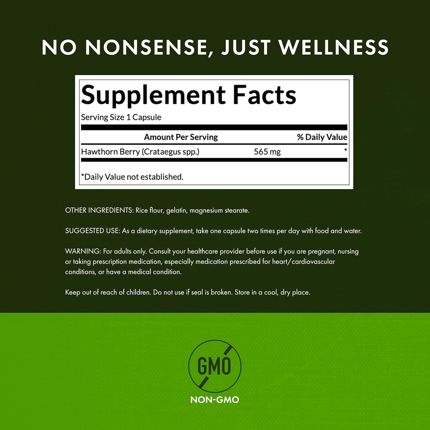 Swanson Premium Hawthorn Berries 565Mg 250 Capsules