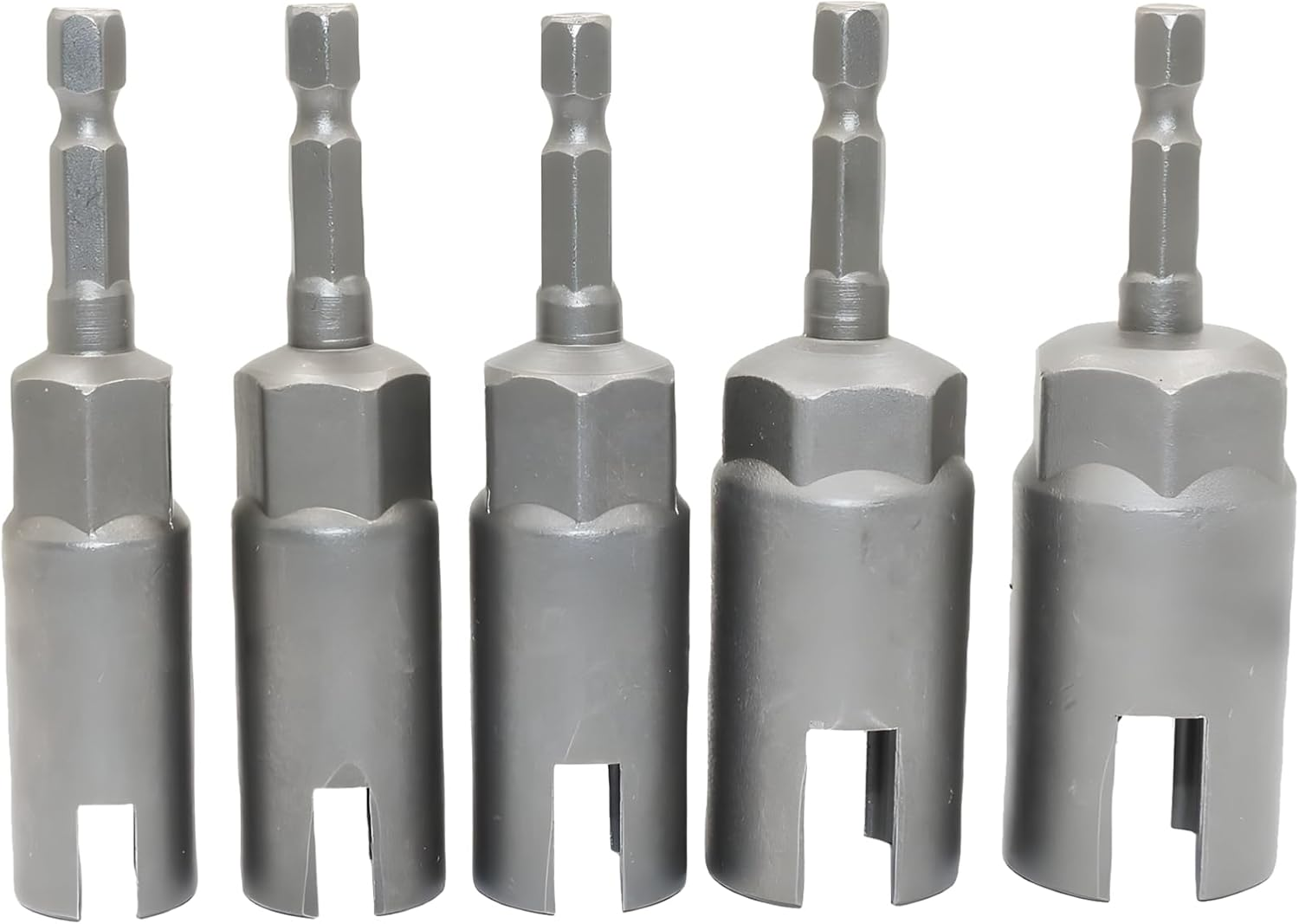YOFAPA 5 PCS 1/4 in Hex Shank Nut Drivers, Power Wing Nut Driver Set, Deep Impact Sockets for Hurricane Shutters, Includes 11/13/15/17/19 Mm, Robust Chrome Vanadium Alloy image number 2