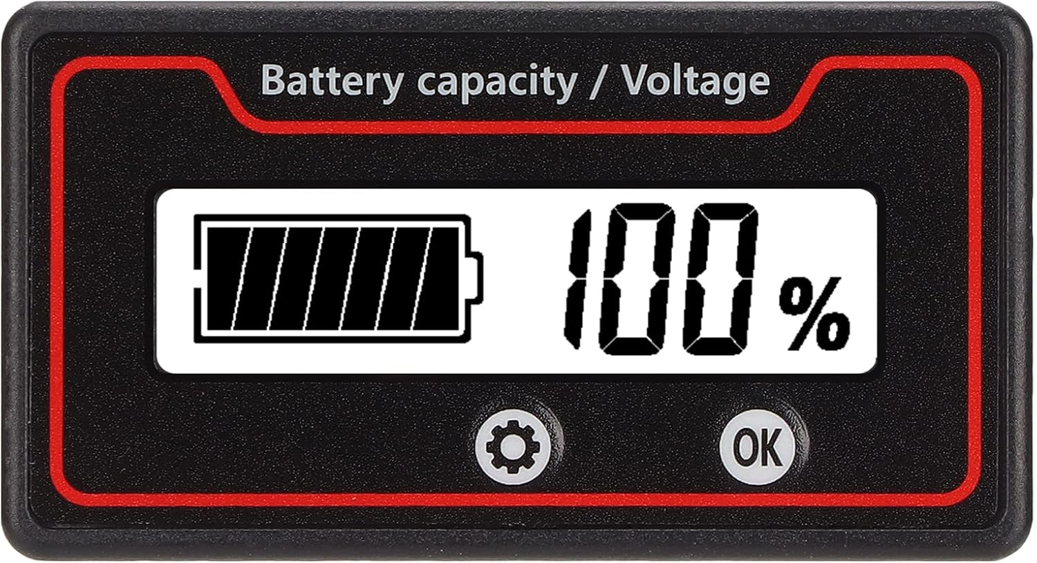 12-84V Battery Capacity Indicator Voltage Meter, Battery Monitor Battery Power Indicator Panel for Electric Vehicle Battery Packs, Etc (Green Light)