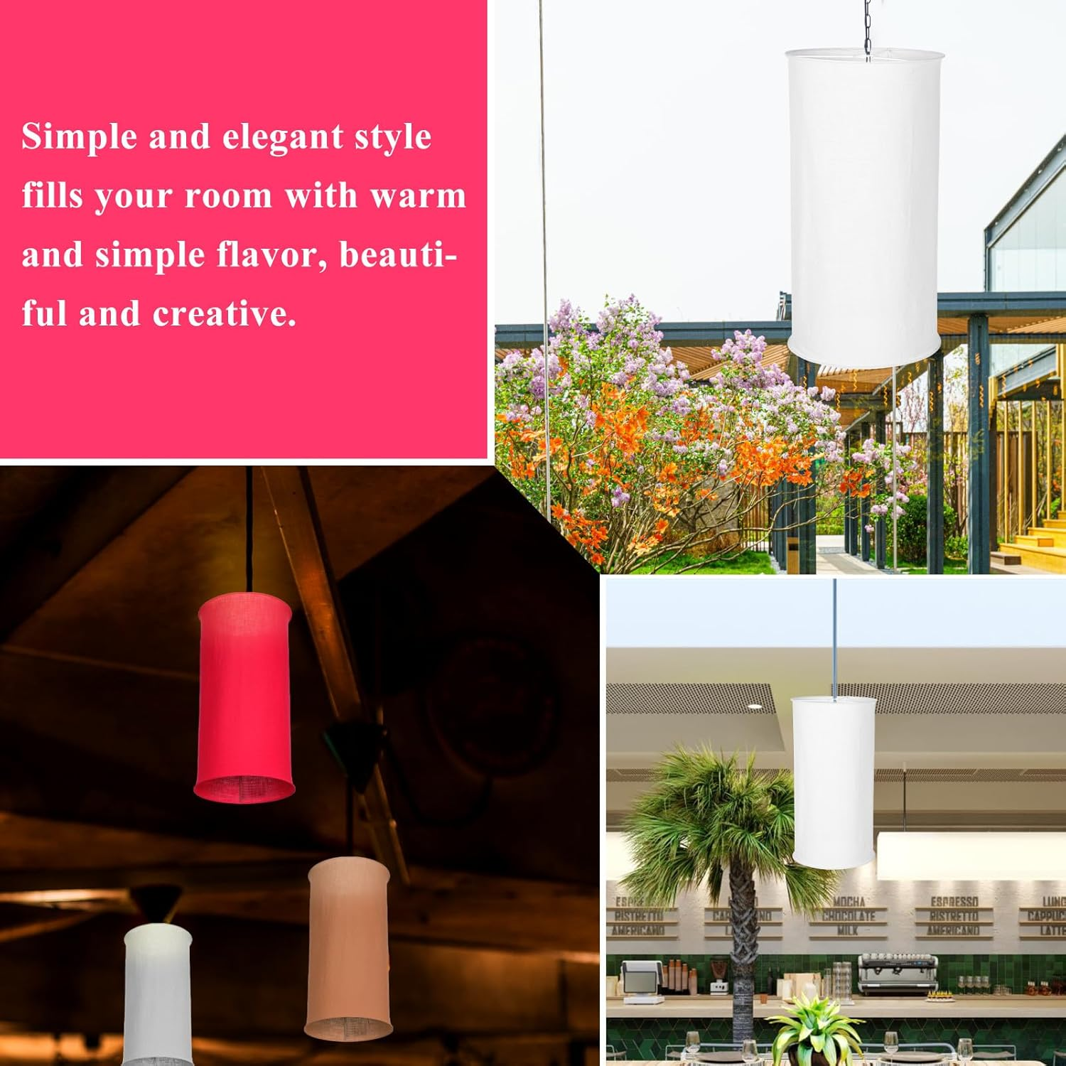 GALPADA White 35Cm Fabric Folding Pendant Lamp Shade E27 Hanging Lampshade for Table and Lamps in Modern Home Lighting image number 1