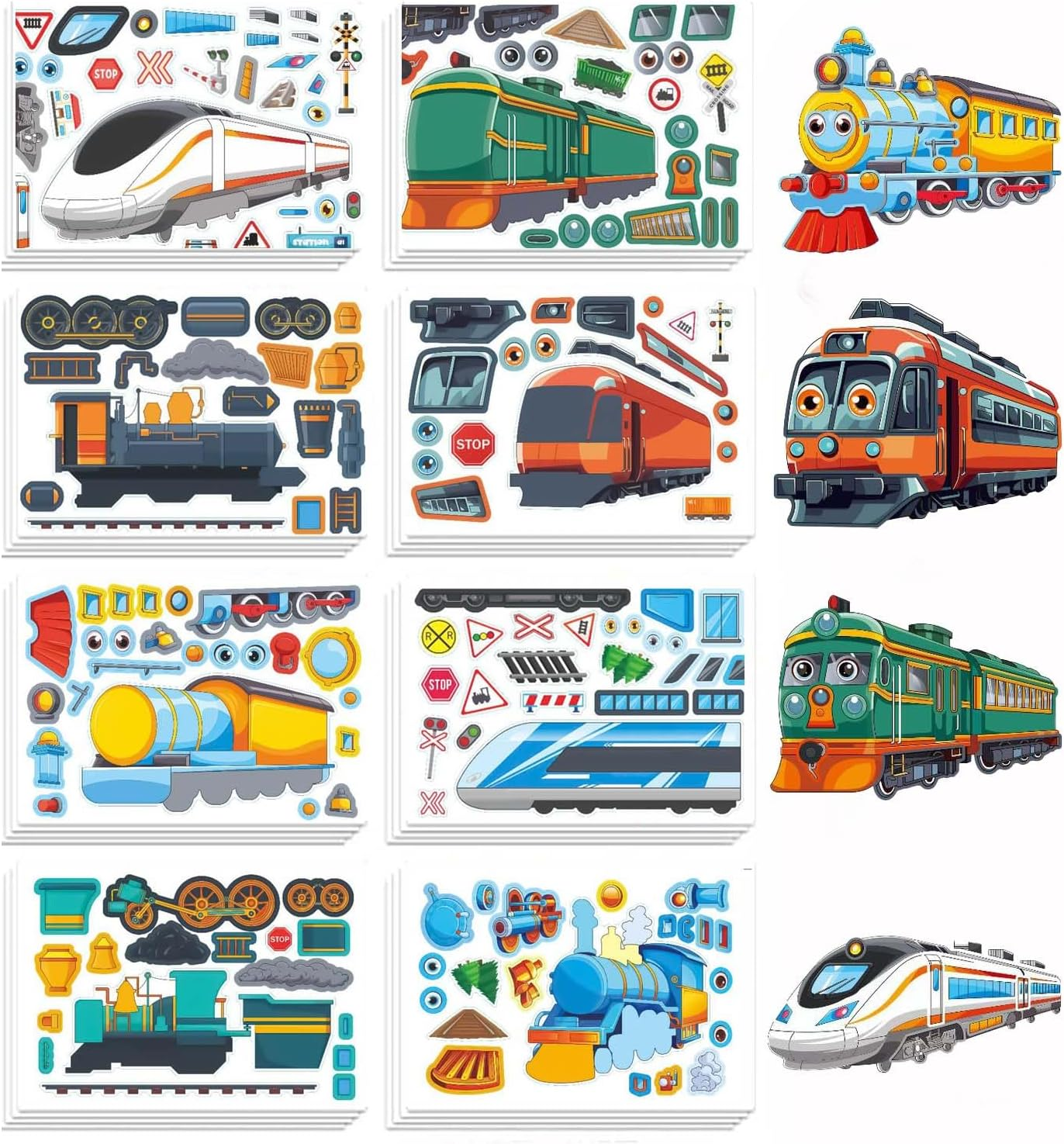 Levigo 32 Sheets Train Stickers Make Your Own Car Stickers Train Party Favors Gifts for Boys image number 3