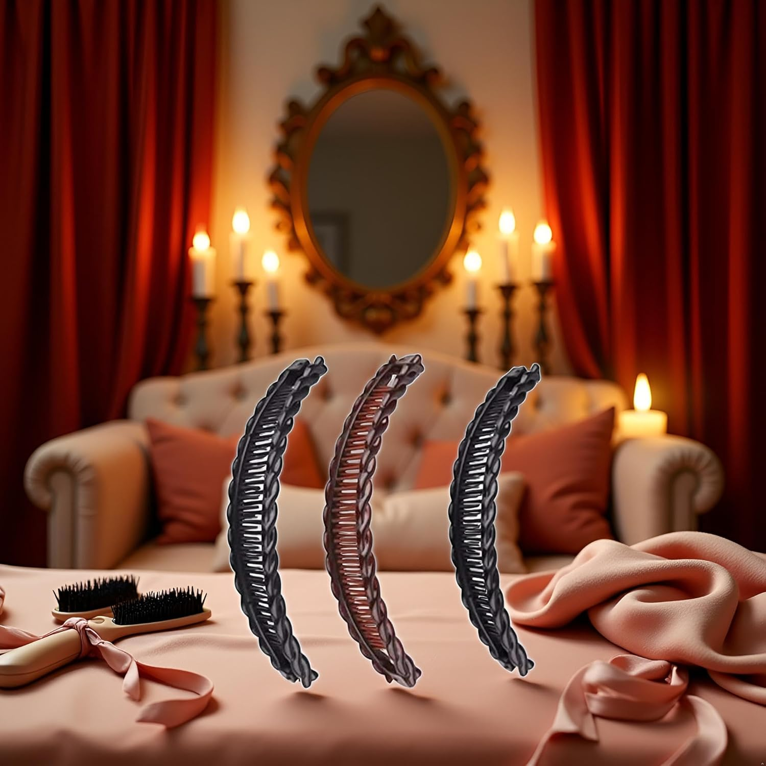 3Pcs Two Black and One Brown Tort Banana Clips Fish Clips Vintage Clincher Combs Tool for Thick Curly Hair Accessories Long Hair Clips Banana Hair Comb Fish Grip Slide Hair Clips Claws Set for Women image number 5