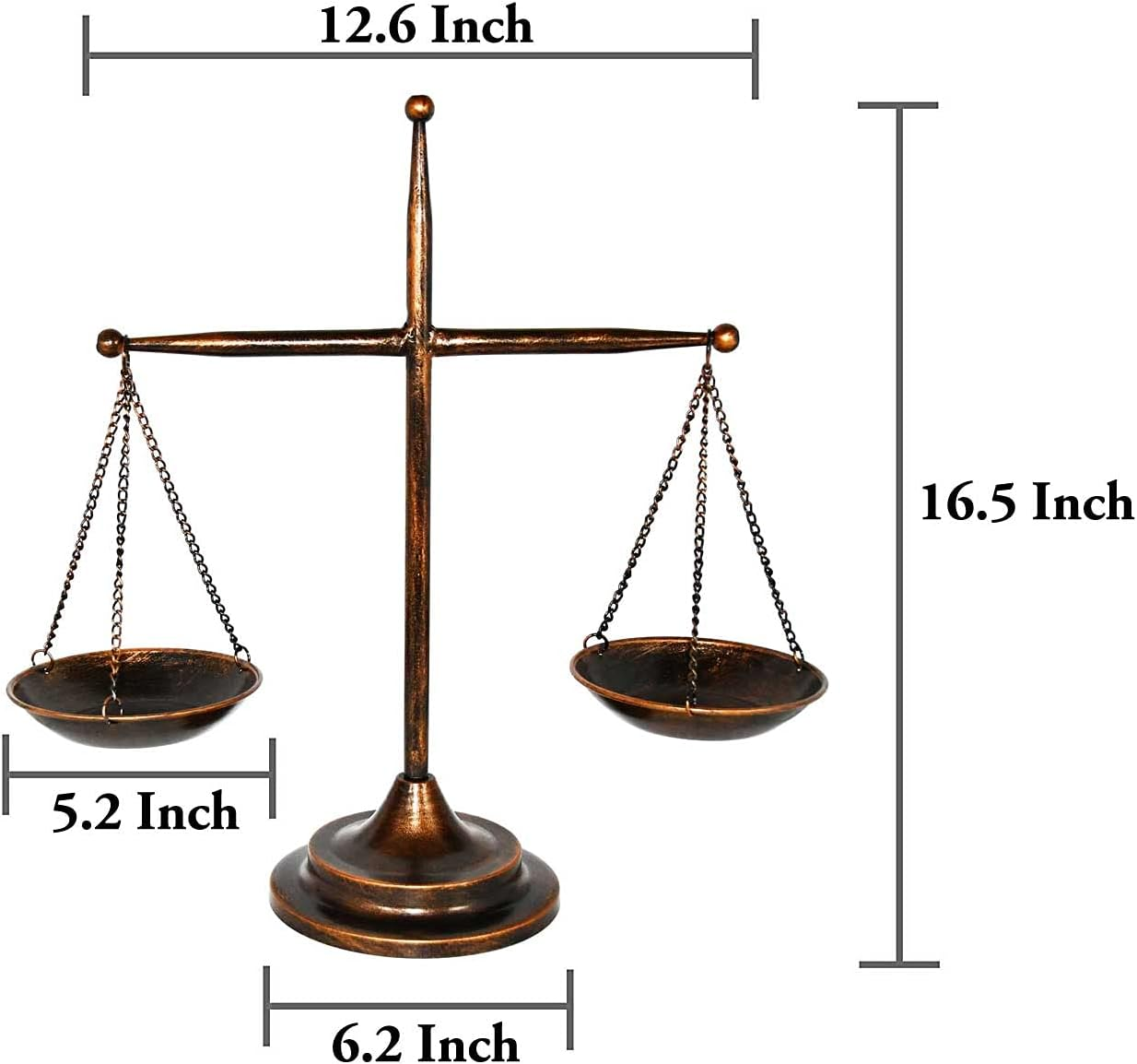 Owlgift Vintage Style Metal Libra Jewelry Display Tray Cosmetic Organizer Storage, Lawyer Scale of Justice, Farmhouse Candleholder - Bronze, 12.6" W X 16.5" H image number 1