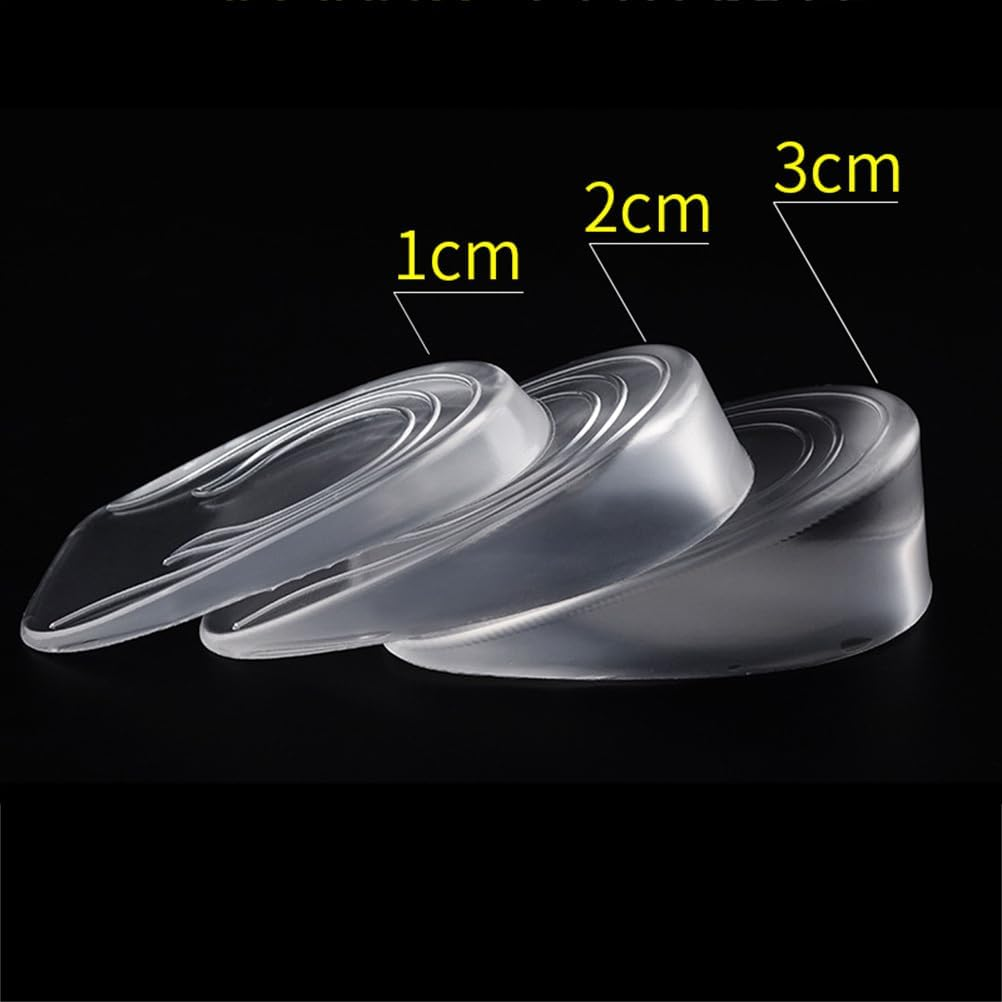 3 Pairs Heel Lift Inserts Invisible Heel Pads 1Cm/2Cm/3Cm Height Increase Gel Insoles for Women Comfortable and Resistant image number 6