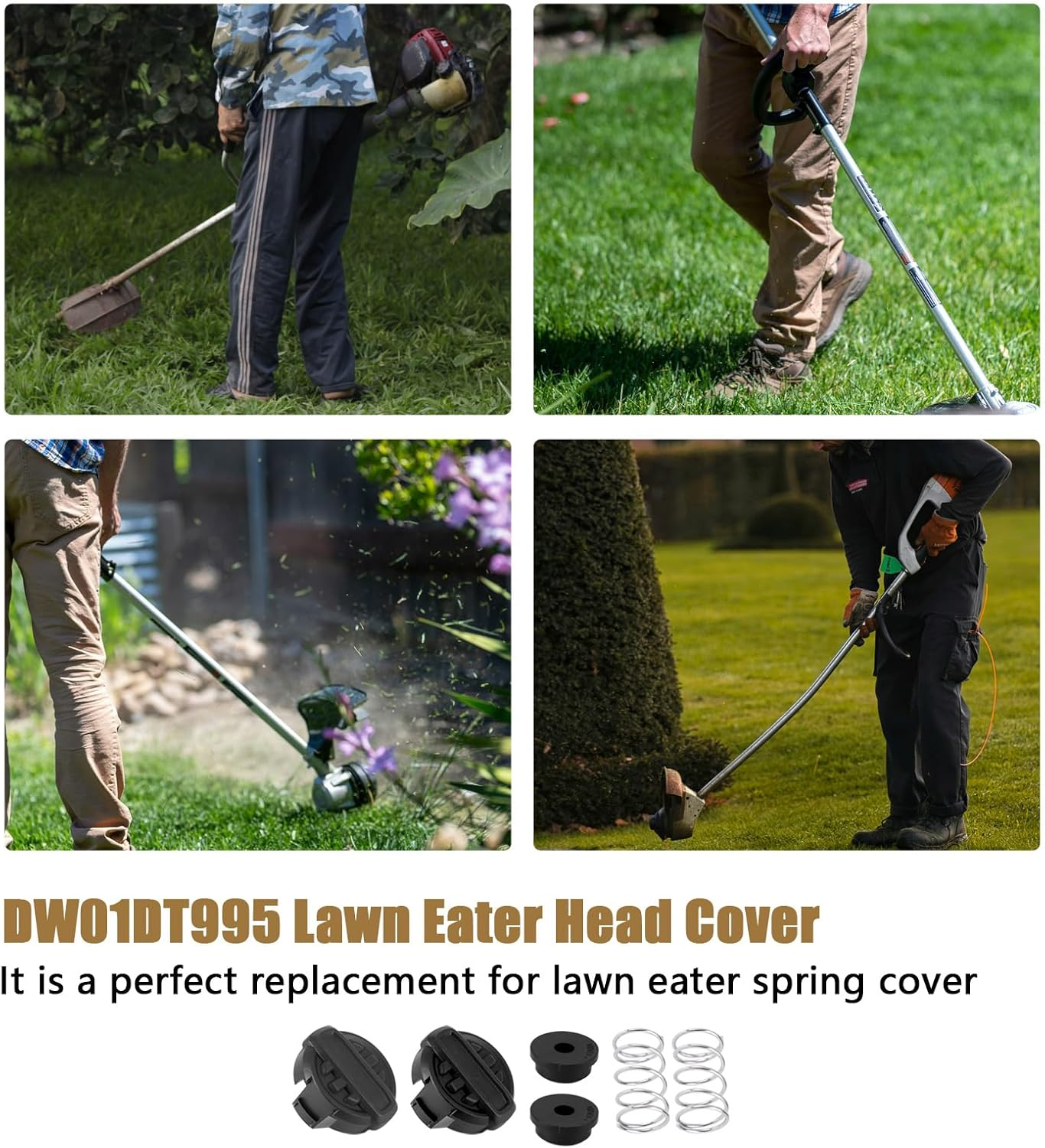 2Pcs DWO1DT995 String Trimmer Head Cap Replacement, with Weedeater Spring and Spring Cover Attachments Parts for DCST920 DCST970 DCST922 DCST990 DCST925 image number 1