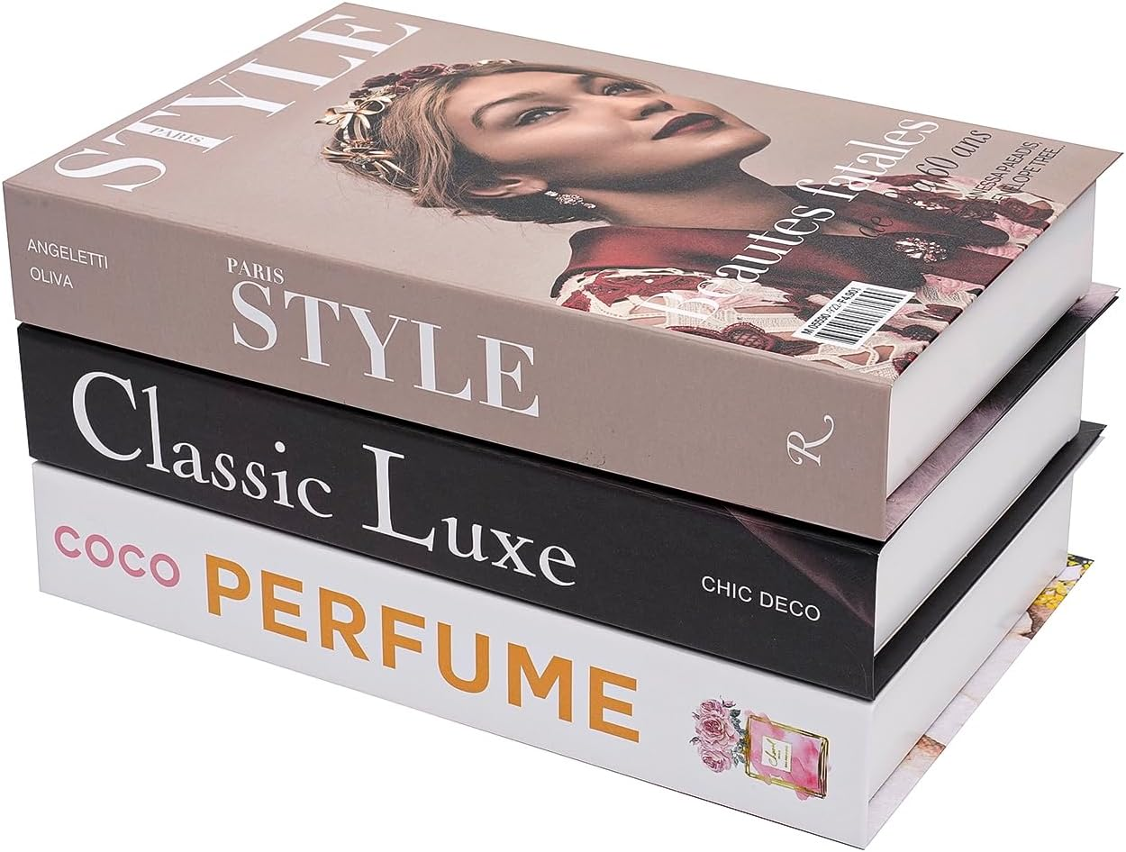 3 Pcs Fashion Decorative Books for Home Decor,Modern Faux Books for Farmhouse Decor,For Boho Decoration Coffee Table/Shelf Accessories/Office/Living Room/Bedroomfor/Desk