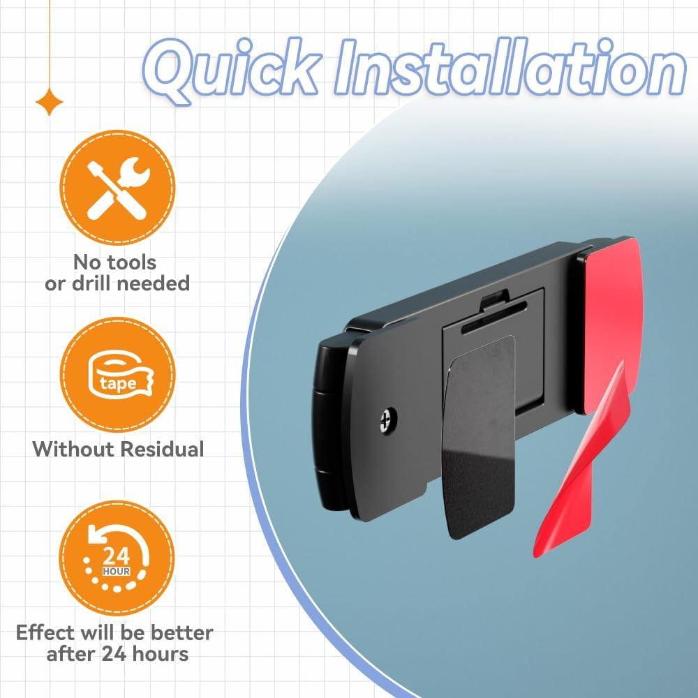 SAFELON 2 PCS Upgraded Baby Safety French Fridge Door Lock, Childproof Double Door Refrigerator Lock, Cabinet Cupboard Lock for Toddlers & Kids (Black) - Black image number 3