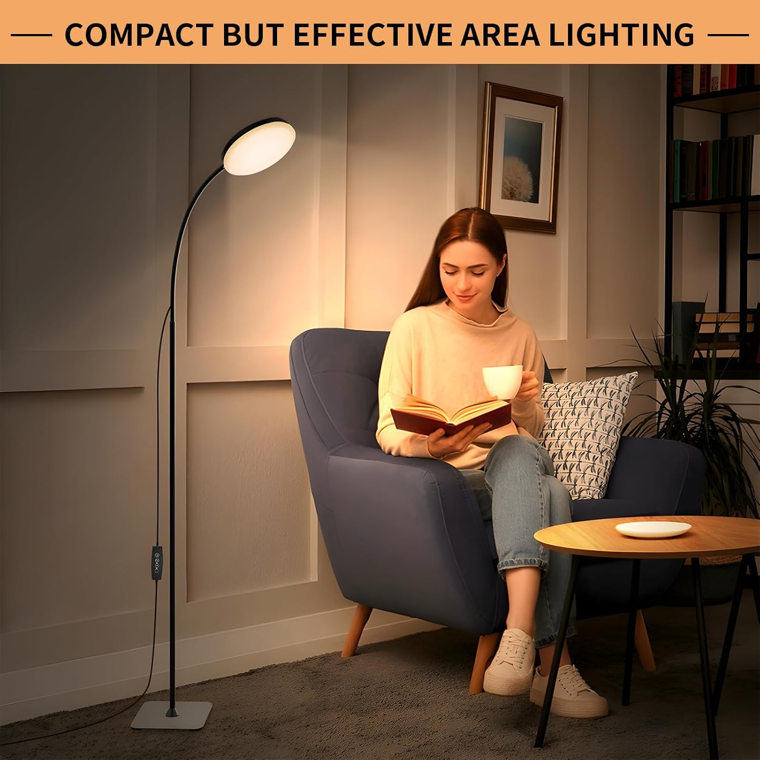 168 LED Floor Lamp, 2-In-1 Convertible Floor/Desk Lamp, 360&deg; Adjustable Gooseneck, [3 Color Temperatures & 10 Brightness Levels], 10W USB Powered for Living Room, Bedroom, Office and Reading image number 2