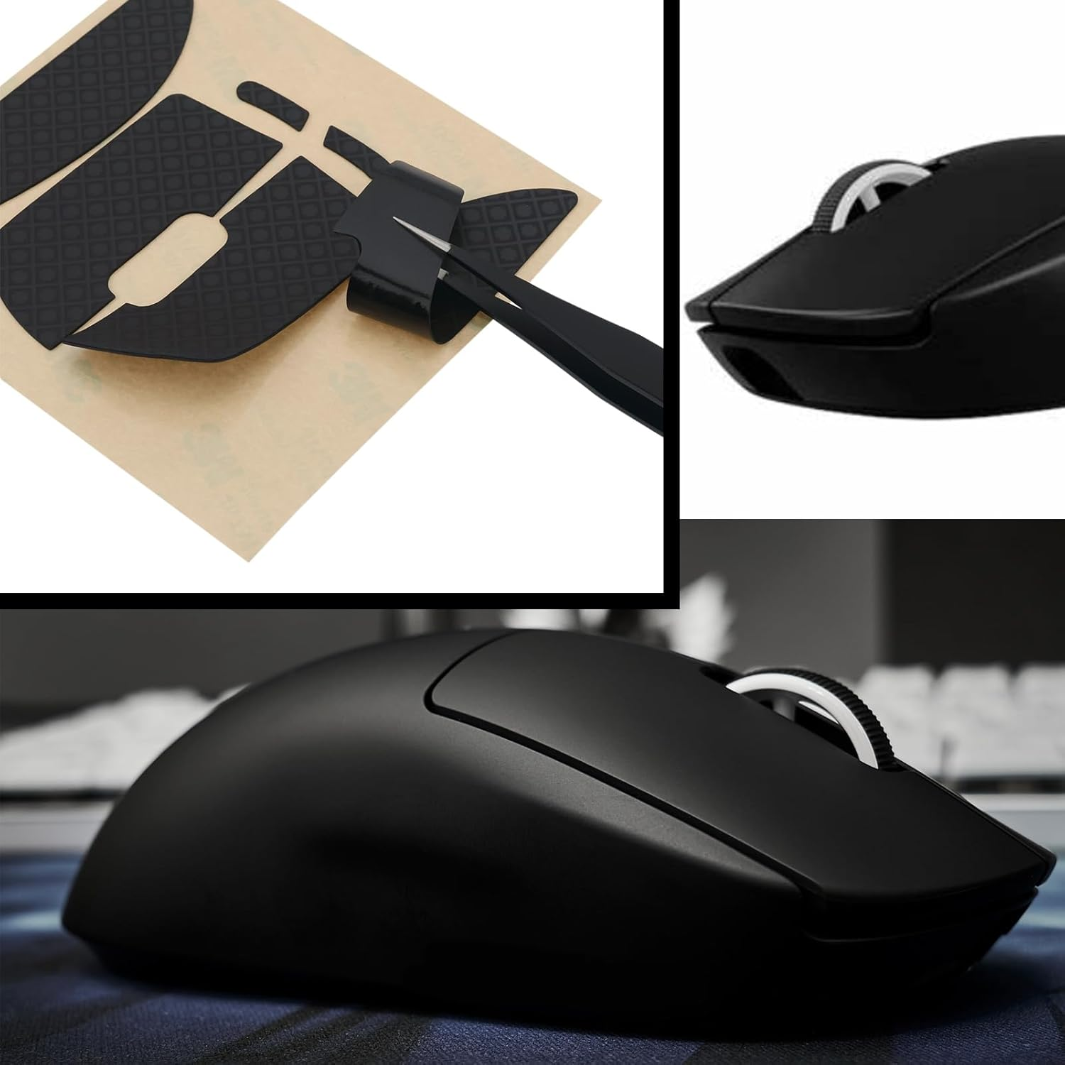 1Set Mouse Grip Sticker Compatible with Logitech G Pro X Superlight for Gaming(Black) image number 5