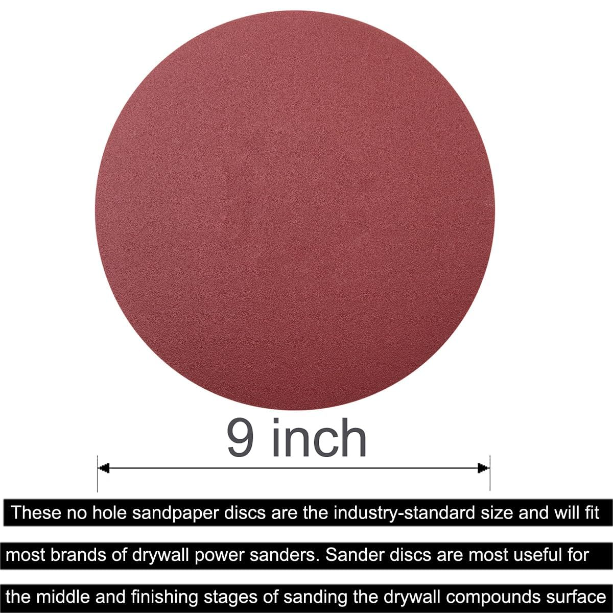 10 PCS 9 Inch 120 Grit Sanding Discs for Hand Radial Sander - 9" round Hook & Loop Sandpaper for Hand Sanding Tool, Aluminum Oxide Sander Disc for Hand Drywall Power Sander (120 Grits) image number 4